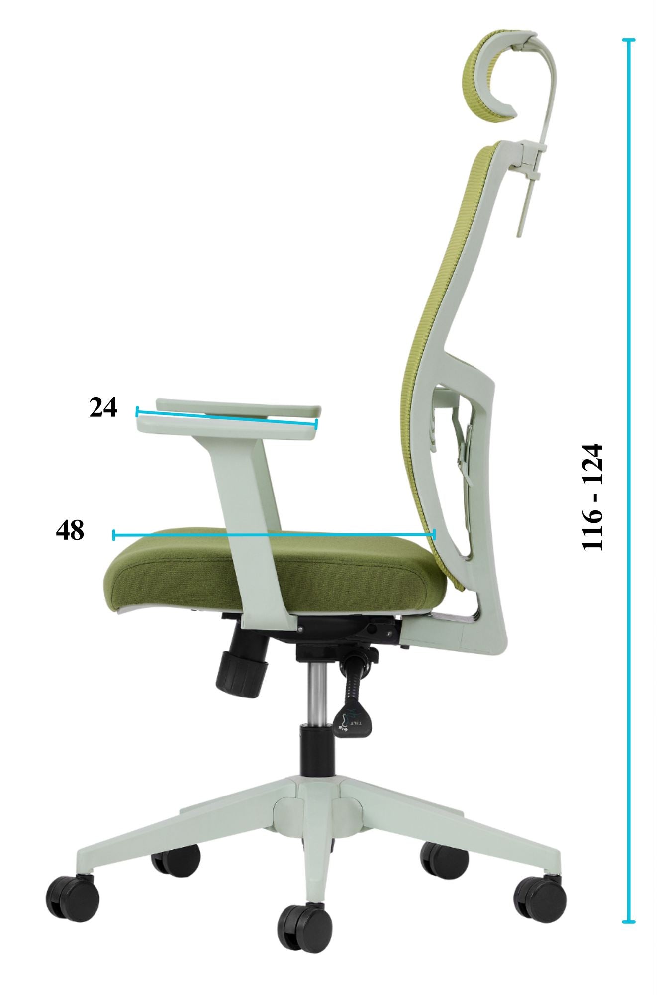 Conjunto de 2 Cadeiras de Escritório Ergonómicas Verdes com Malha Respirável e Rodas Silenciosas - Altura Ajustável até 120kg