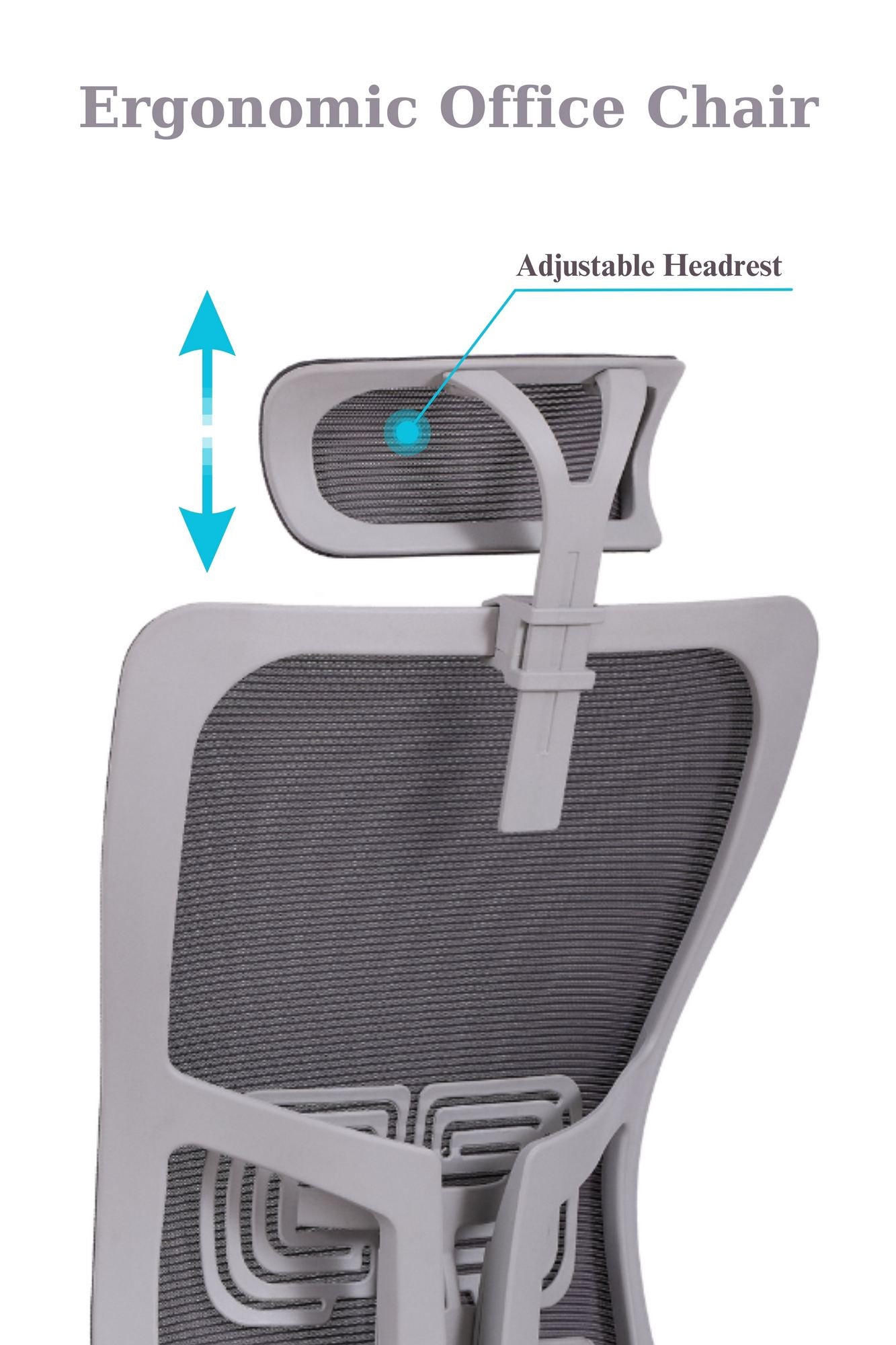 Conjunto de 2 Cadeiras de Escritório Ergonómicas Cinzentas com Rodas Silenciosas e Altura Ajustável