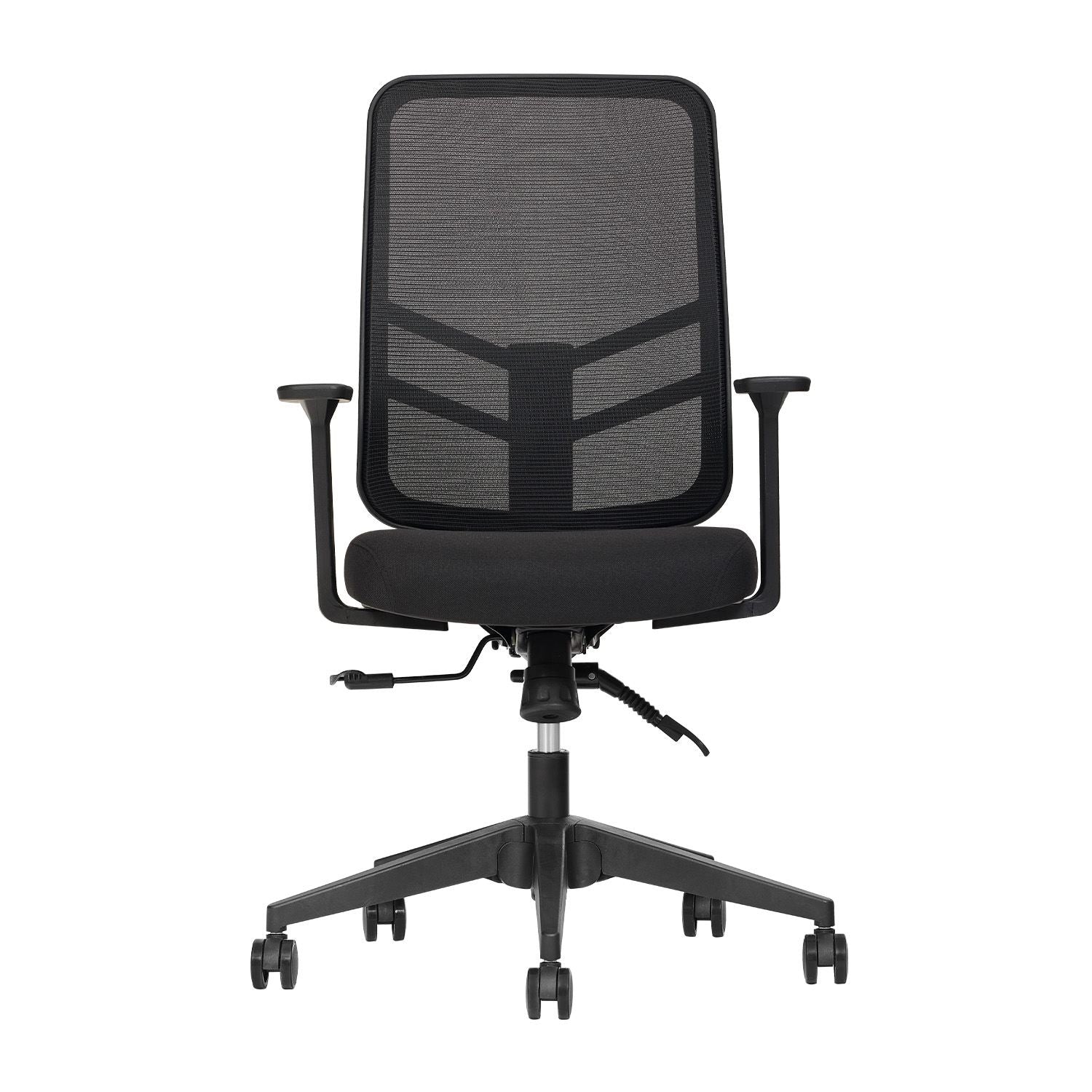 Cadeira de Escritório Ergonómica Preta com Tecido Mesh Anti-Transpiração e Rodas Silenciosas - Suporta até 120kg