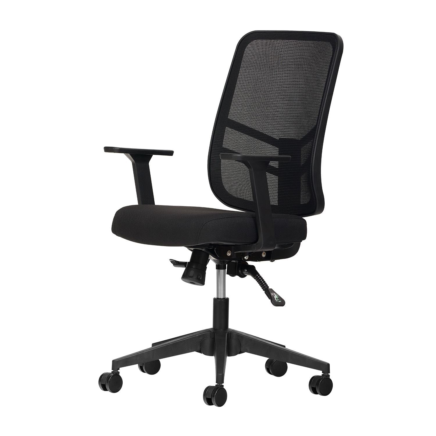 Cadeira de Escritório Ergonómica Preta com Tecido Mesh Anti-Transpiração e Rodas Silenciosas - Suporta até 120kg