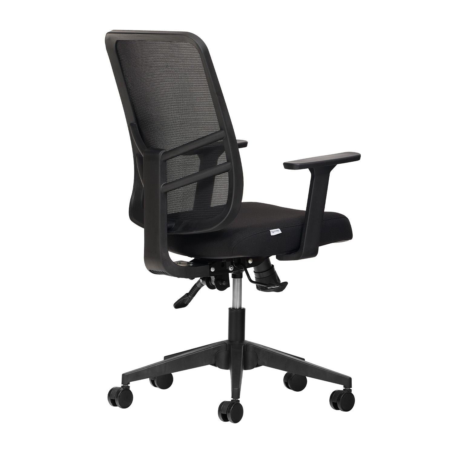 Cadeira de Escritório Ergonómica Preta com Tecido Mesh Anti-Transpiração e Rodas Silenciosas - Suporta até 120kg