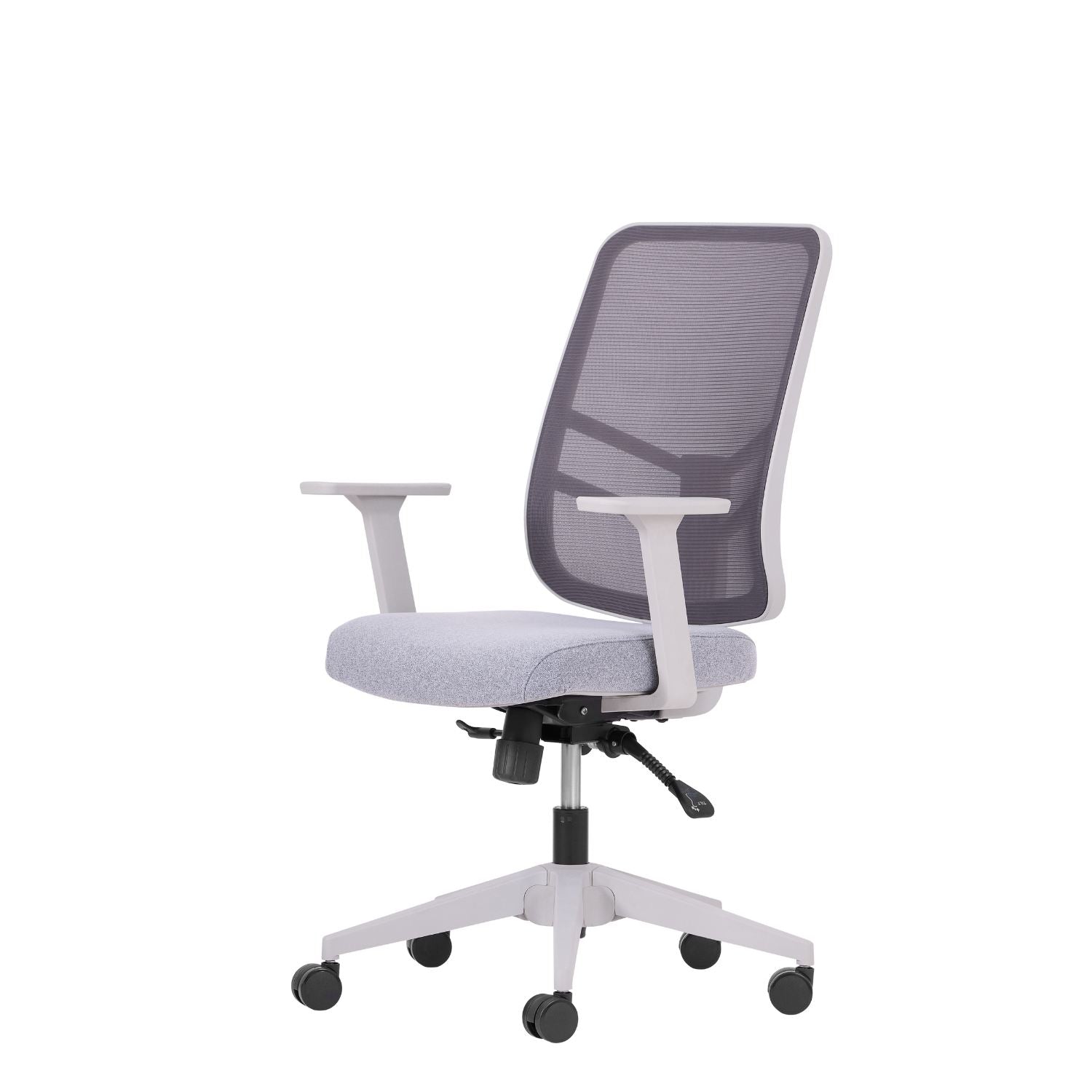 Cadeira de Escritório Ergonómica Cinzenta com Tecido Mesh Anti-Transpiração e Rodas Silenciosas - Suporta 120kg