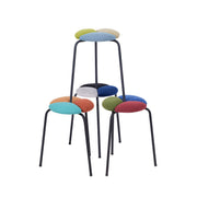 Conjunto de 4 Bancos Multicolor em Metal - 40x45x30cm - Fácil Montagem