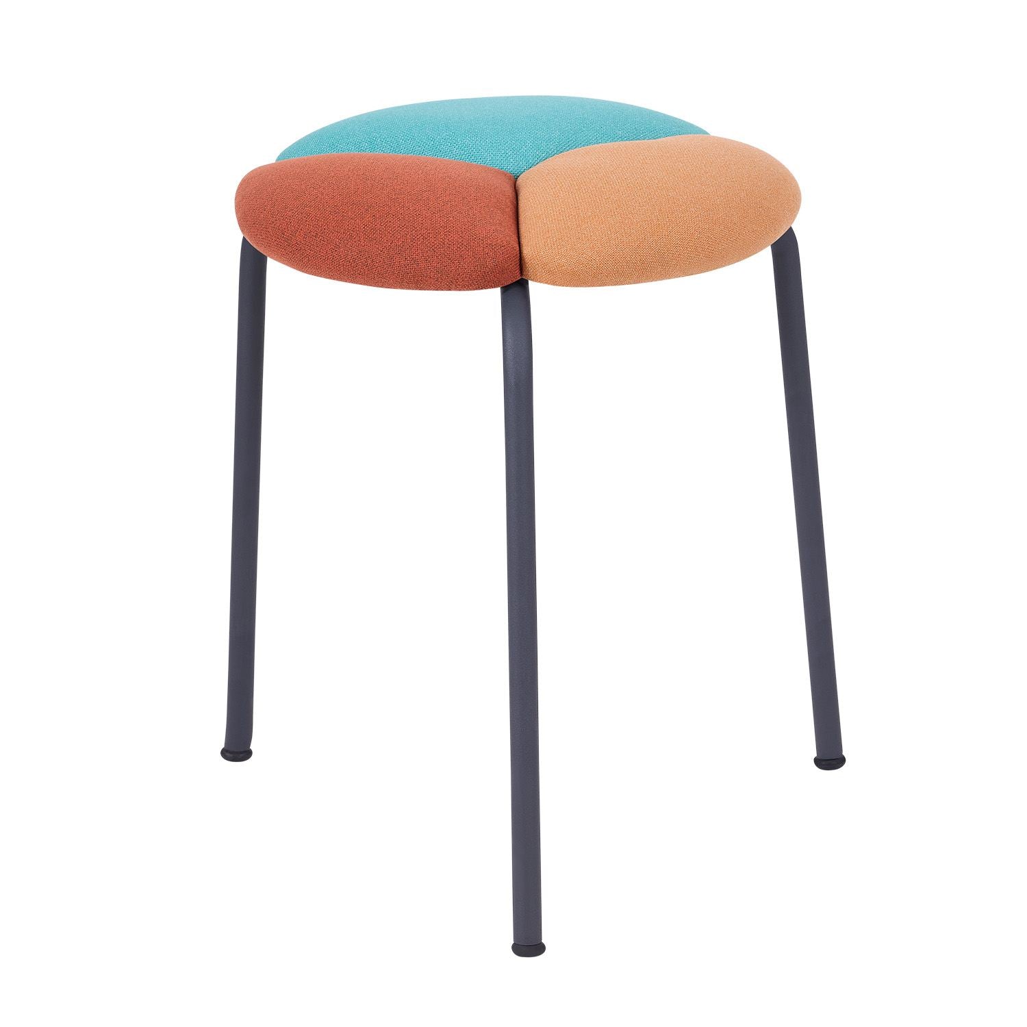 Conjunto de 4 Bancos Multicolor em Metal - 40x45x30cm - Fácil Montagem