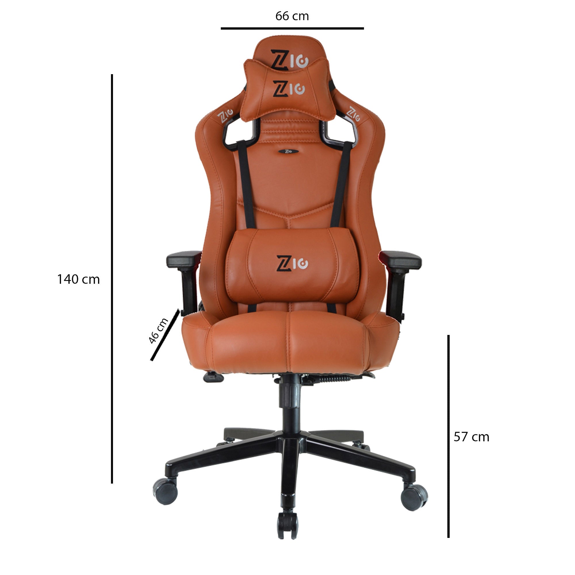 Cadeira Gamer – 66 cm x 140 cm x 46 cm – Castanho – Poliuretano
