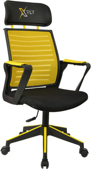 Cadeira Gamer – 56cm x 110cm x 48cm – Amarelo e Preto – Poliuretano