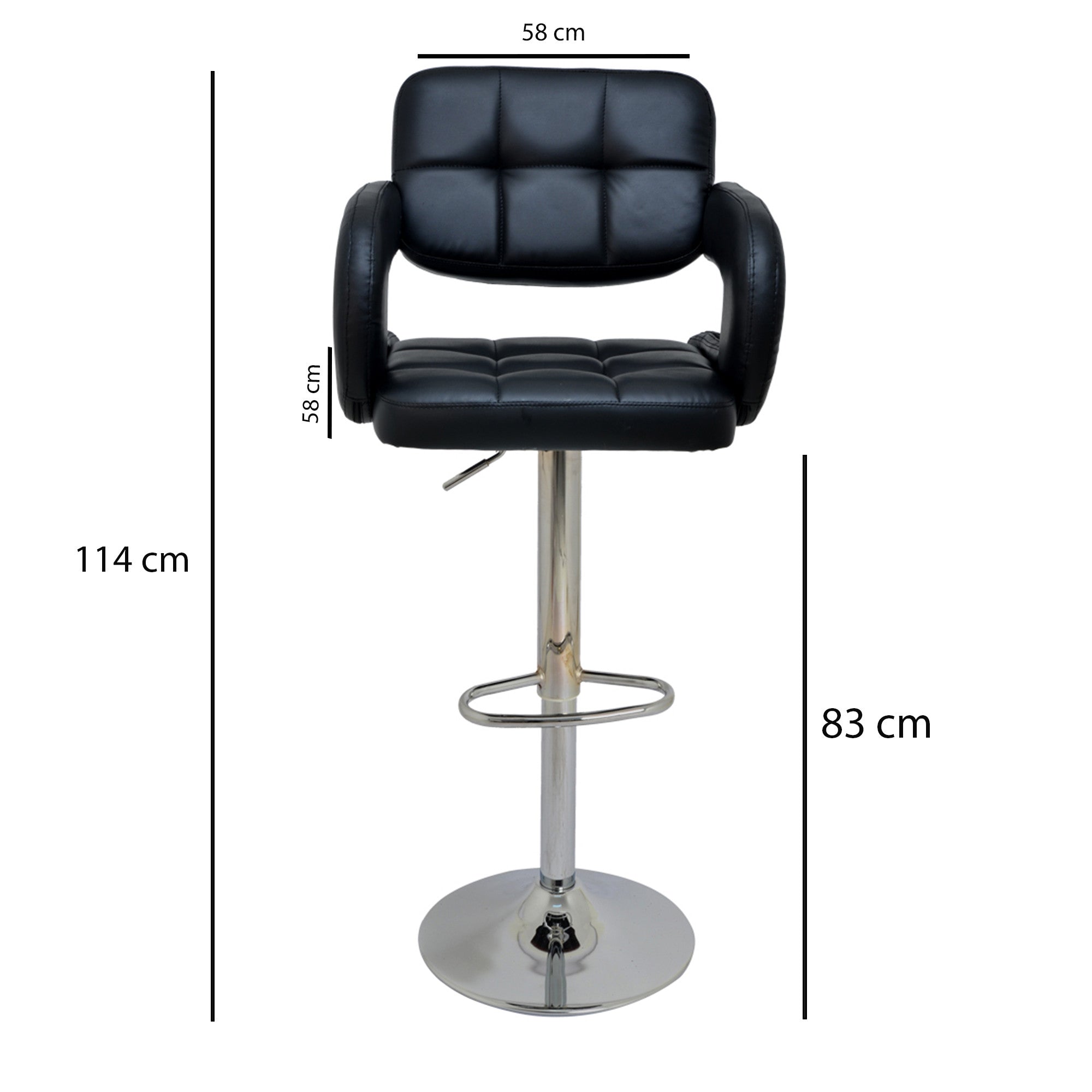 Banco de bar-Bürocci-Preto
Prata