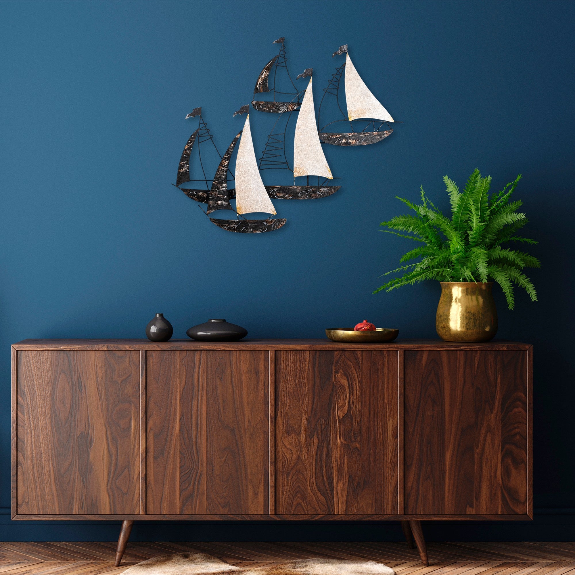 Acessório Decorativo de Parede Kadırga - Metal Multicolor 90x74cm - Arte Moderna para Transformar o Seu Espaço
