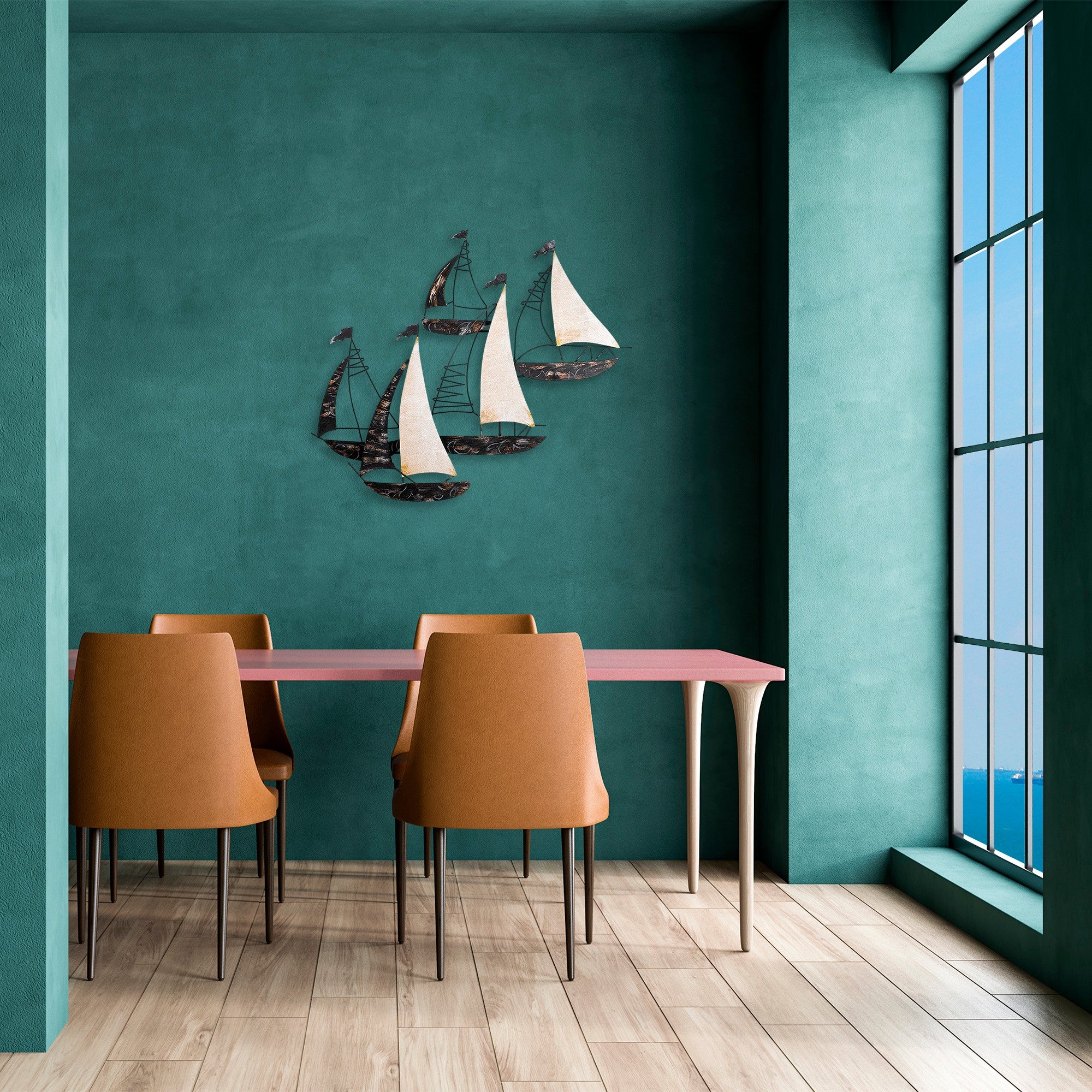 Acessório Decorativo de Parede Kadırga - Metal Multicolor 90x74cm - Arte Moderna para Transformar o Seu Espaço