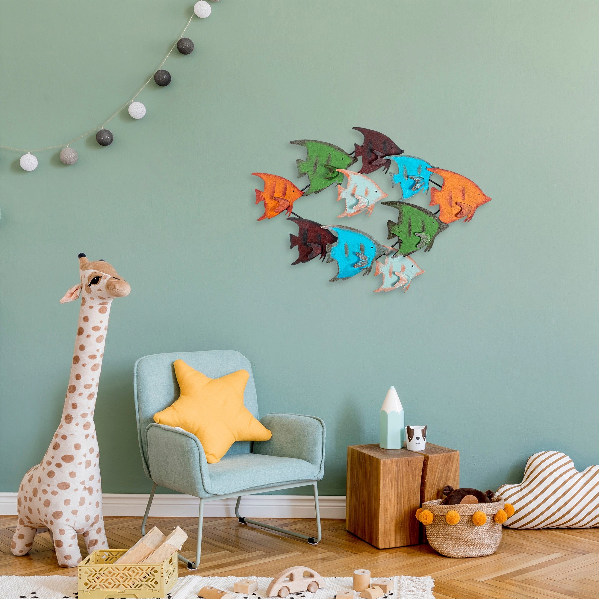 Acessório Decorativo de Parede Melek - Metal Multicolor 83x58cm - Arte Moderna para Transformar o Seu Espaço