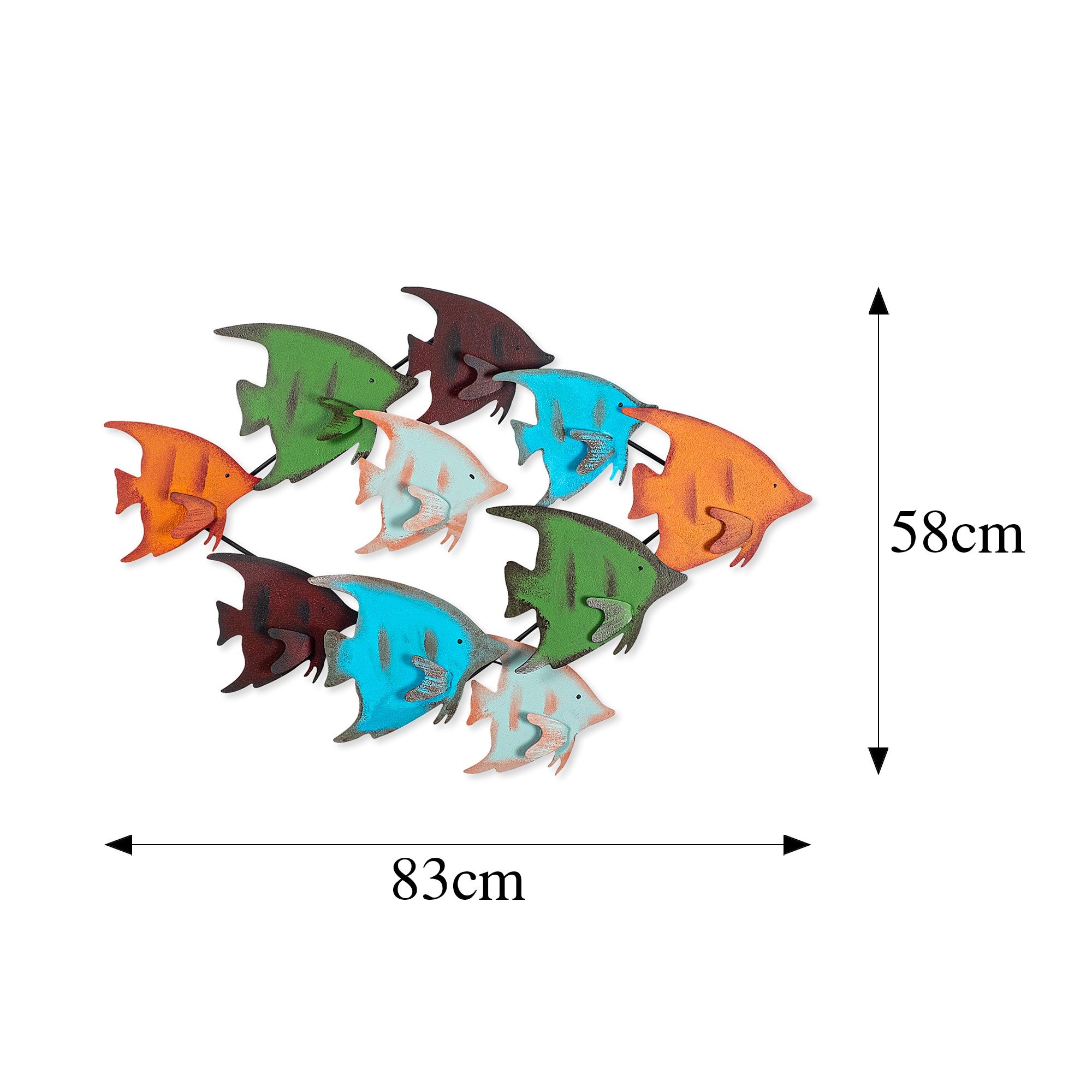 Acessório Decorativo de Parede Melek - Metal Multicolor 83x58cm - Arte Moderna para Transformar o Seu Espaço