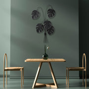 Acessório Decorativo de Parede Monstera Preto - Metal 100% - 60x100cm