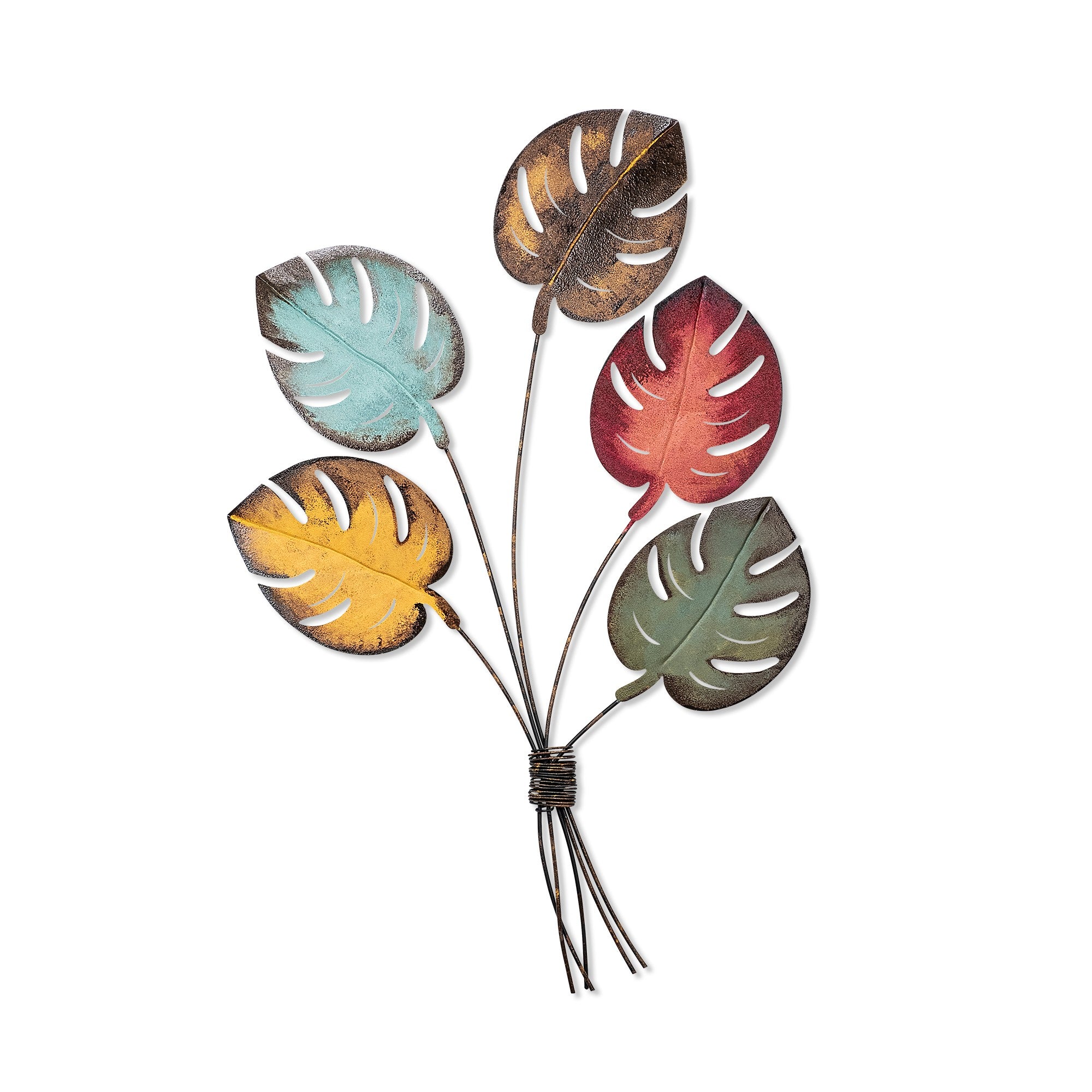 Acessório Decorativo de Parede Monstera em Metal Multicolor - 67x100cm