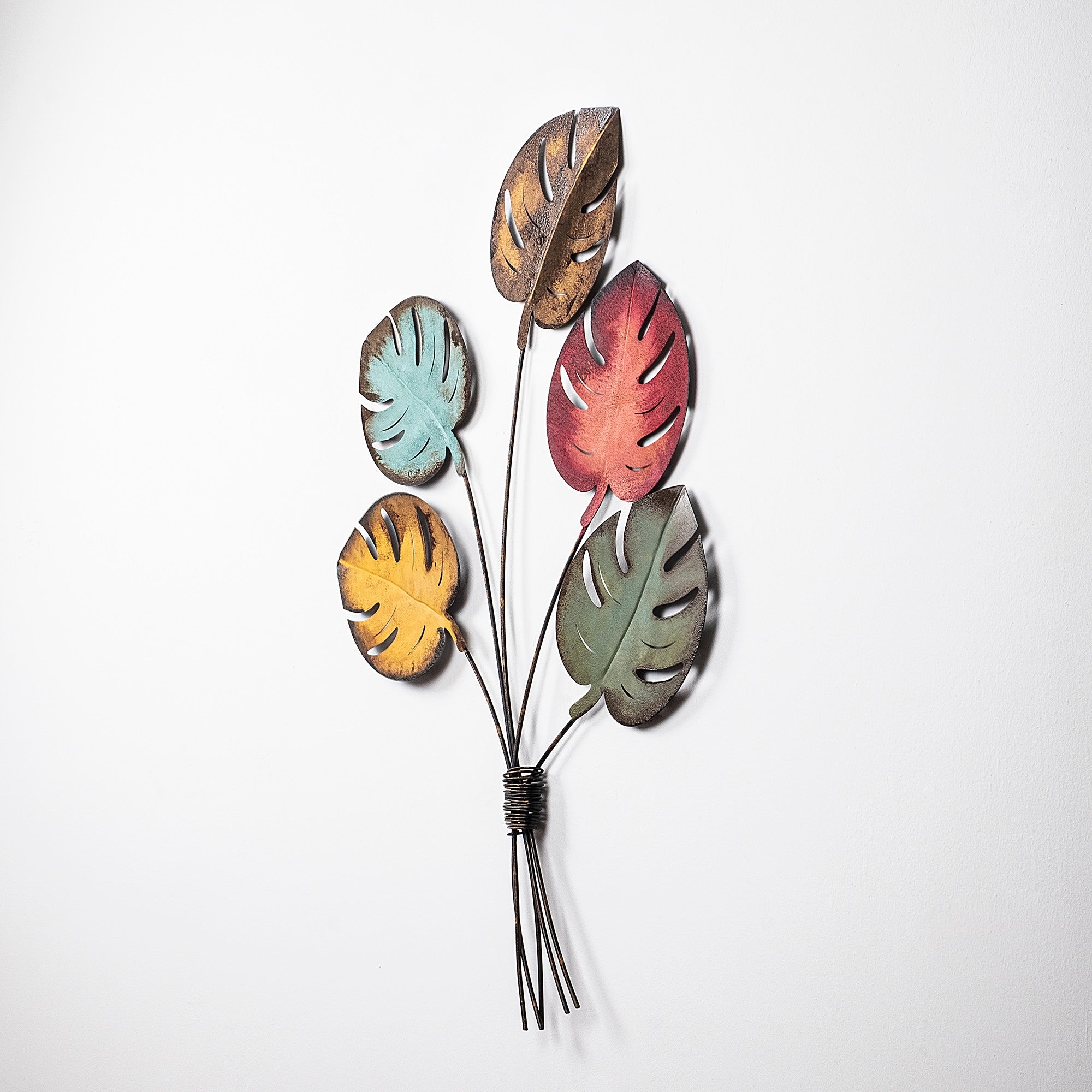 Acessório Decorativo de Parede Monstera em Metal Multicolor - 67x100cm