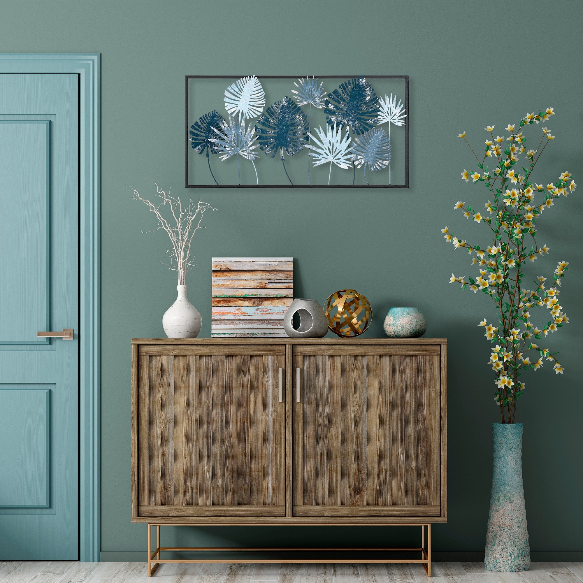 Acessório Decorativo de Parede Yıldız - Metal Multicolor 41x81cm - Peça Única para Transformar o Seu Espaço