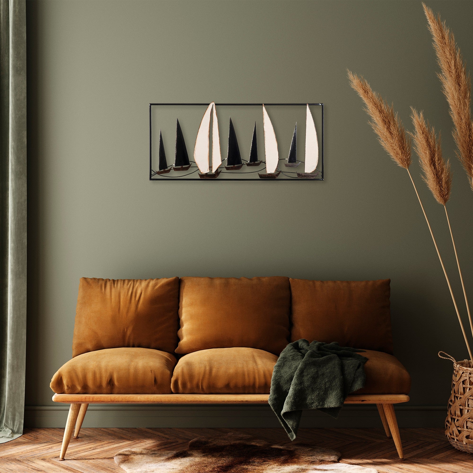 Acessório Decorativo de Parede em Metal Multicolor Yelkenli - 100% Metal 40x91cm
