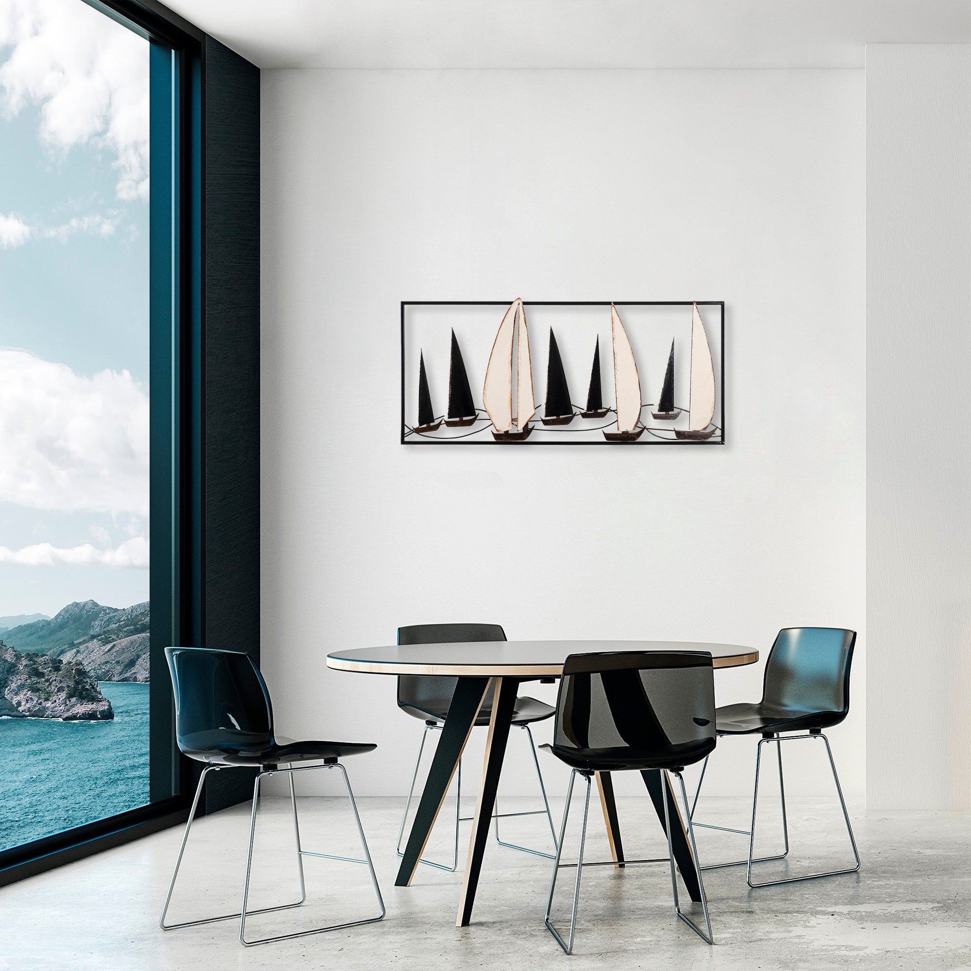 Acessório Decorativo de Parede em Metal Multicolor Yelkenli - 100% Metal 40x91cm