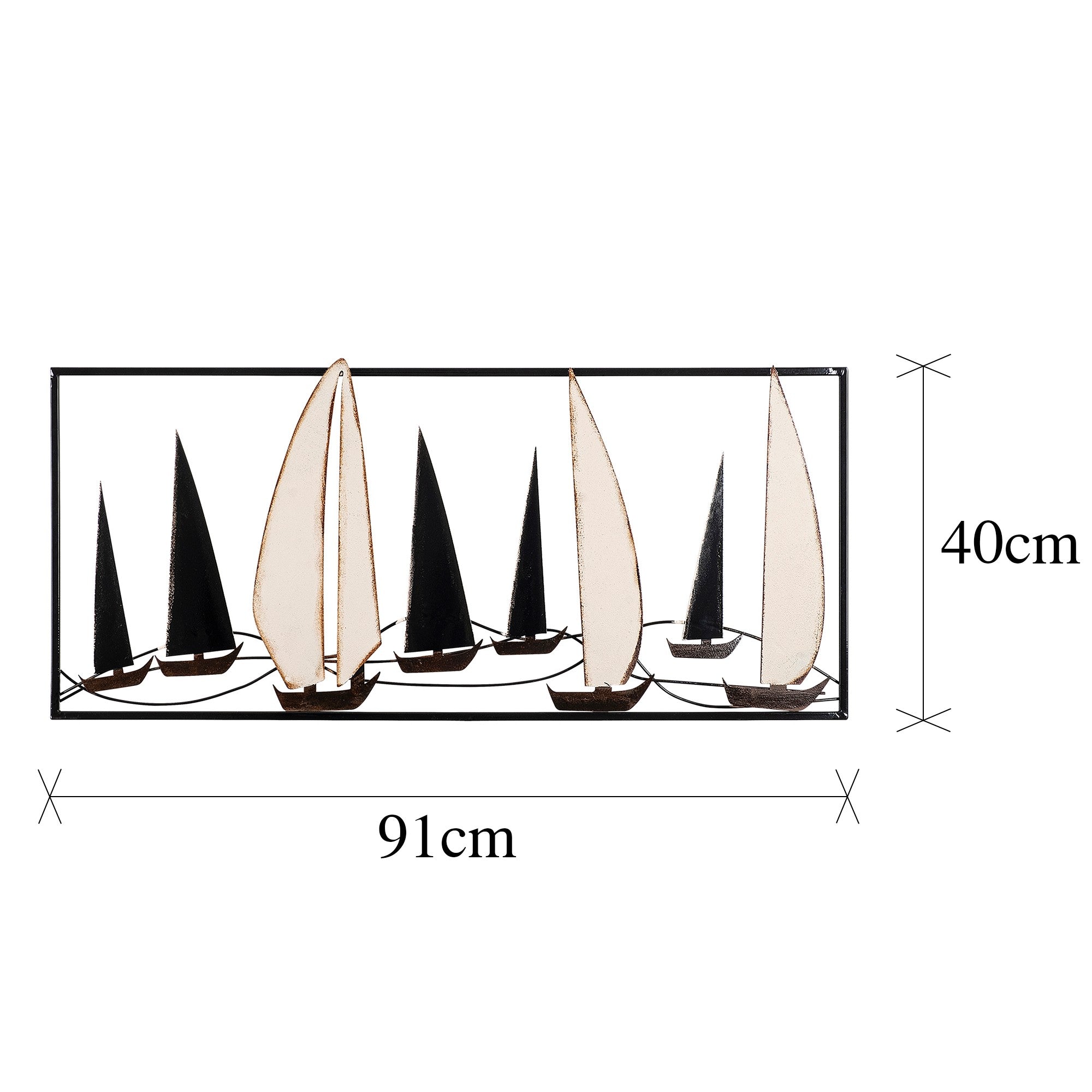 Acessório Decorativo de Parede em Metal Multicolor Yelkenli - 100% Metal 40x91cm