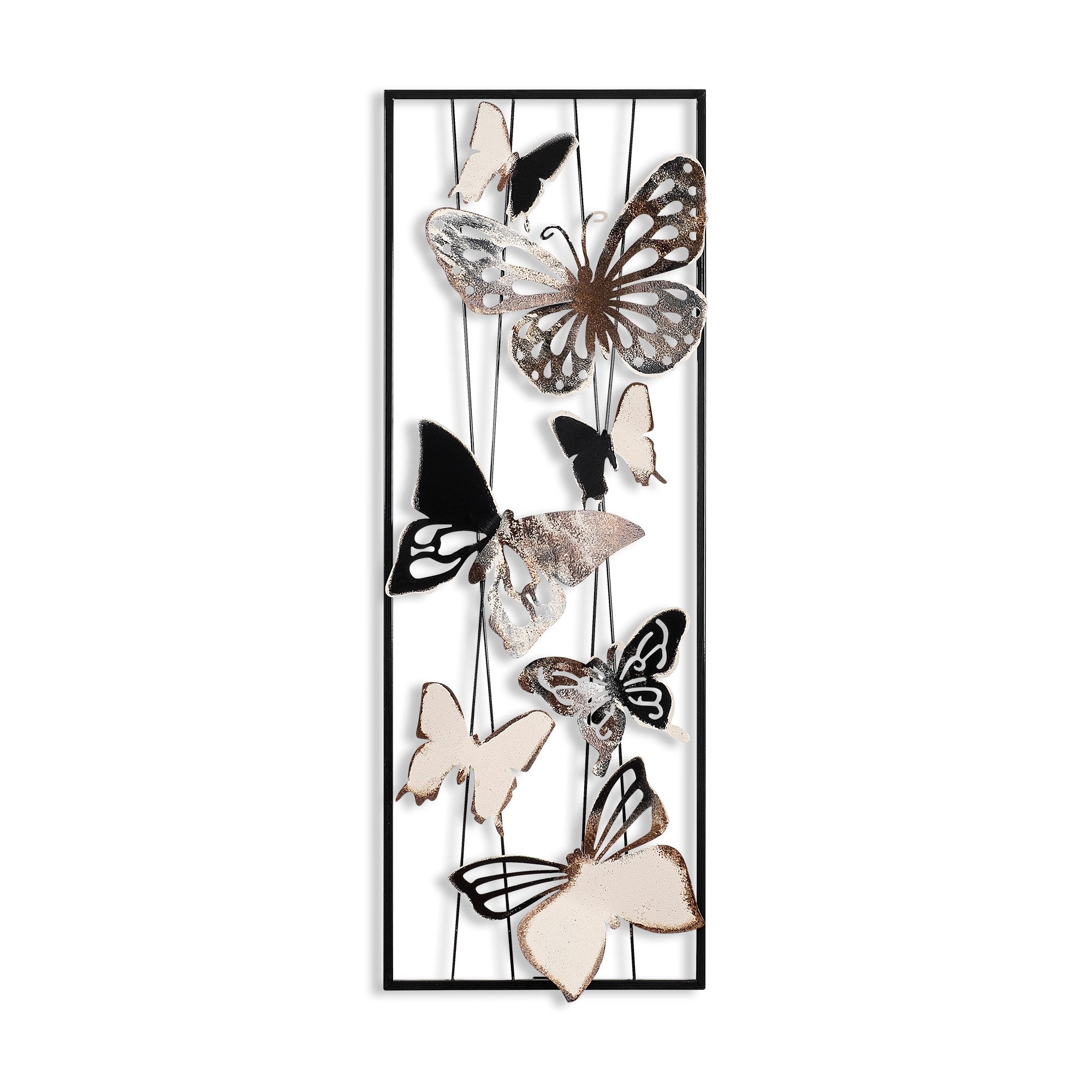 Acessório Decorativo de Parede Kelebek em Metal Multicolor - 32x90cm