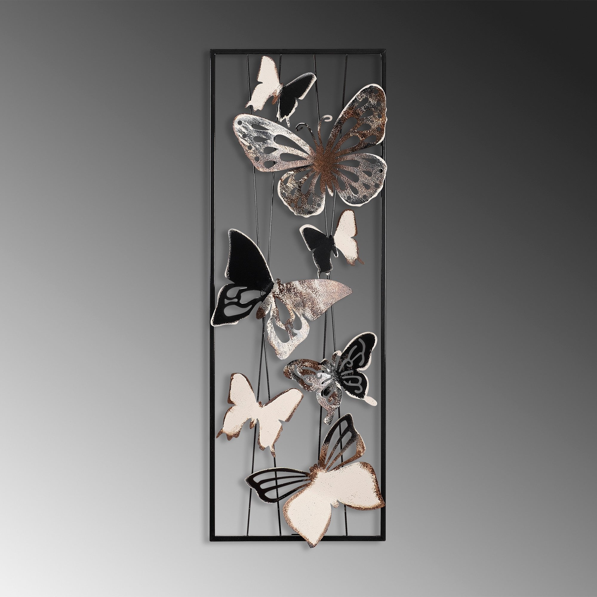 Acessório Decorativo de Parede Kelebek em Metal Multicolor - 32x90cm