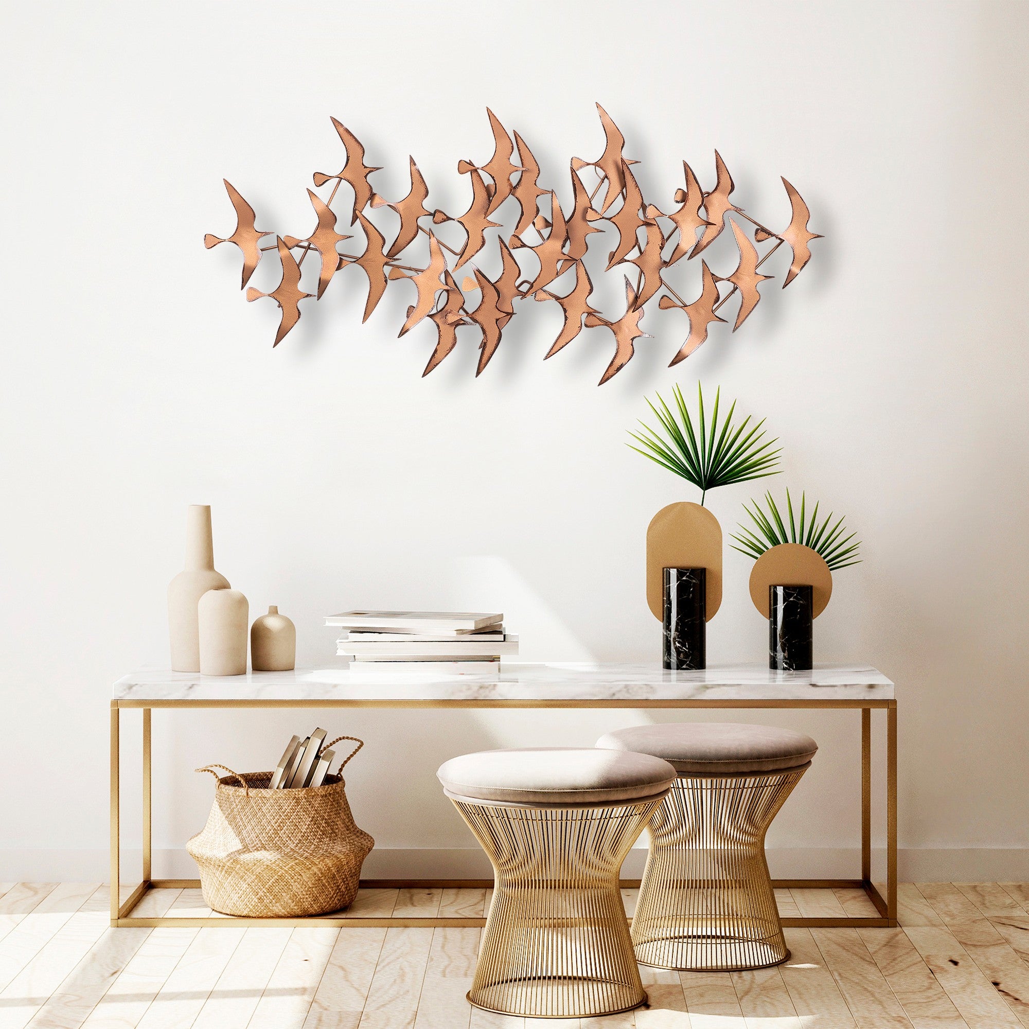 Acessório Decorativo de Parede Martılar em Metal Multicolor - 121x57cm