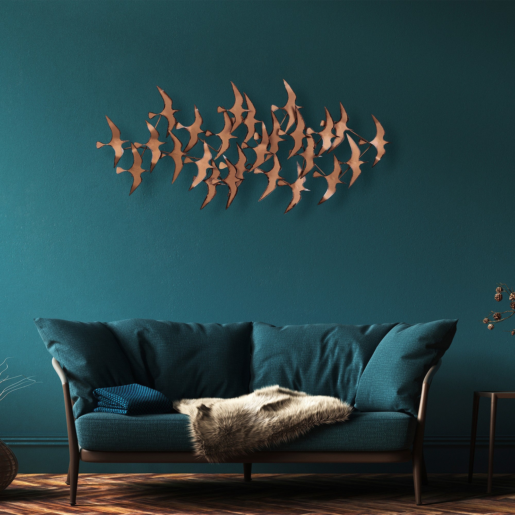 Acessório Decorativo de Parede Martılar em Metal Multicolor - 121x57cm