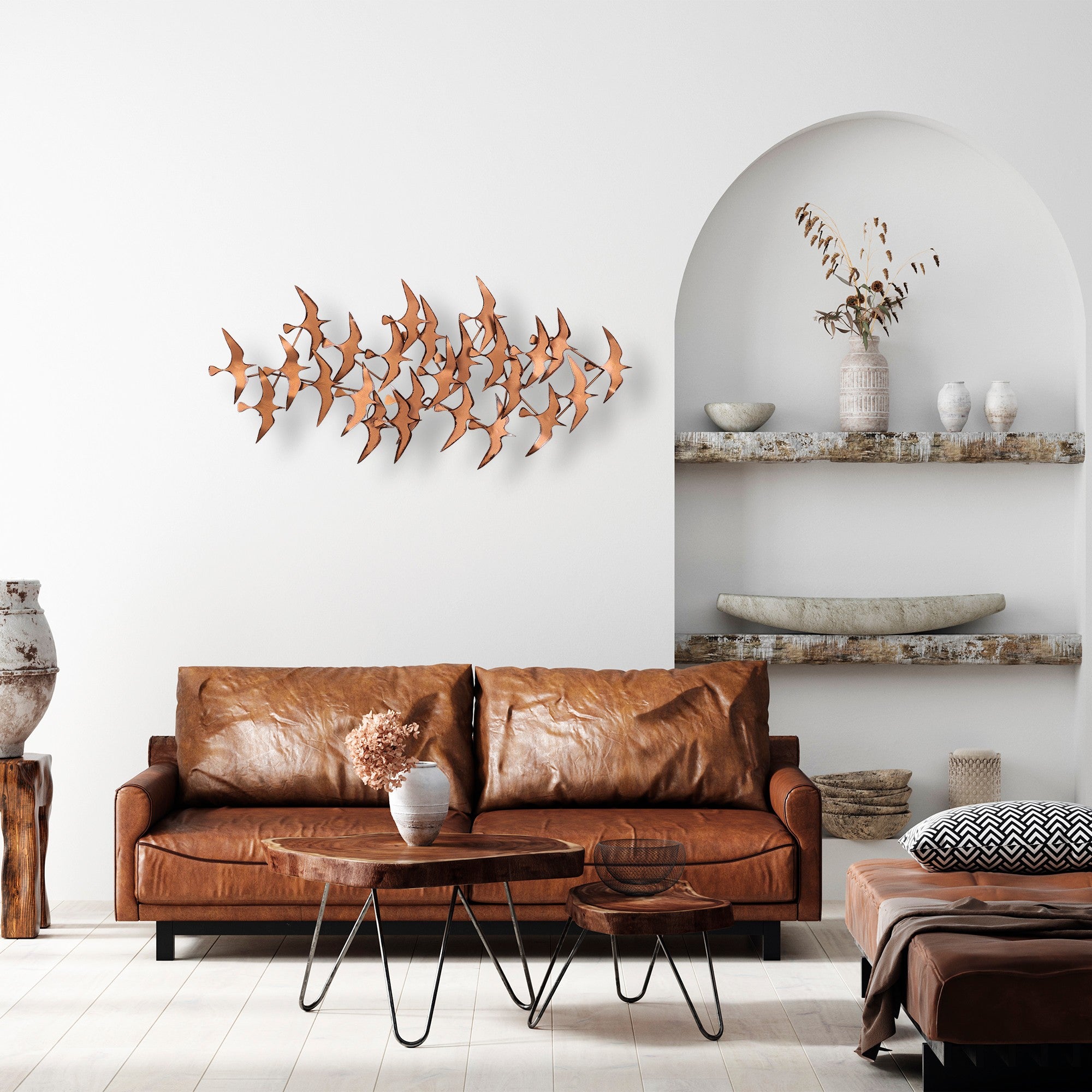 Acessório Decorativo de Parede Martılar em Metal Multicolor - 121x57cm