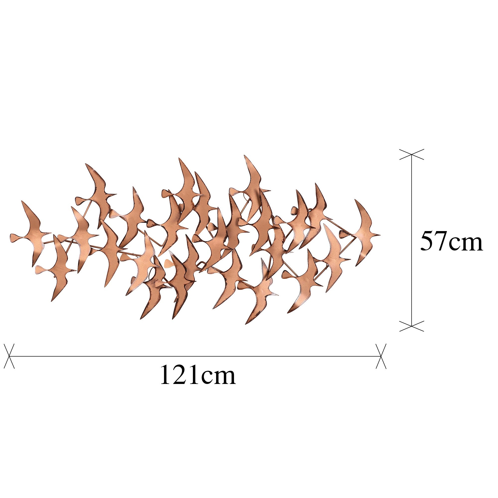 Acessório Decorativo de Parede Martılar em Metal Multicolor - 121x57cm