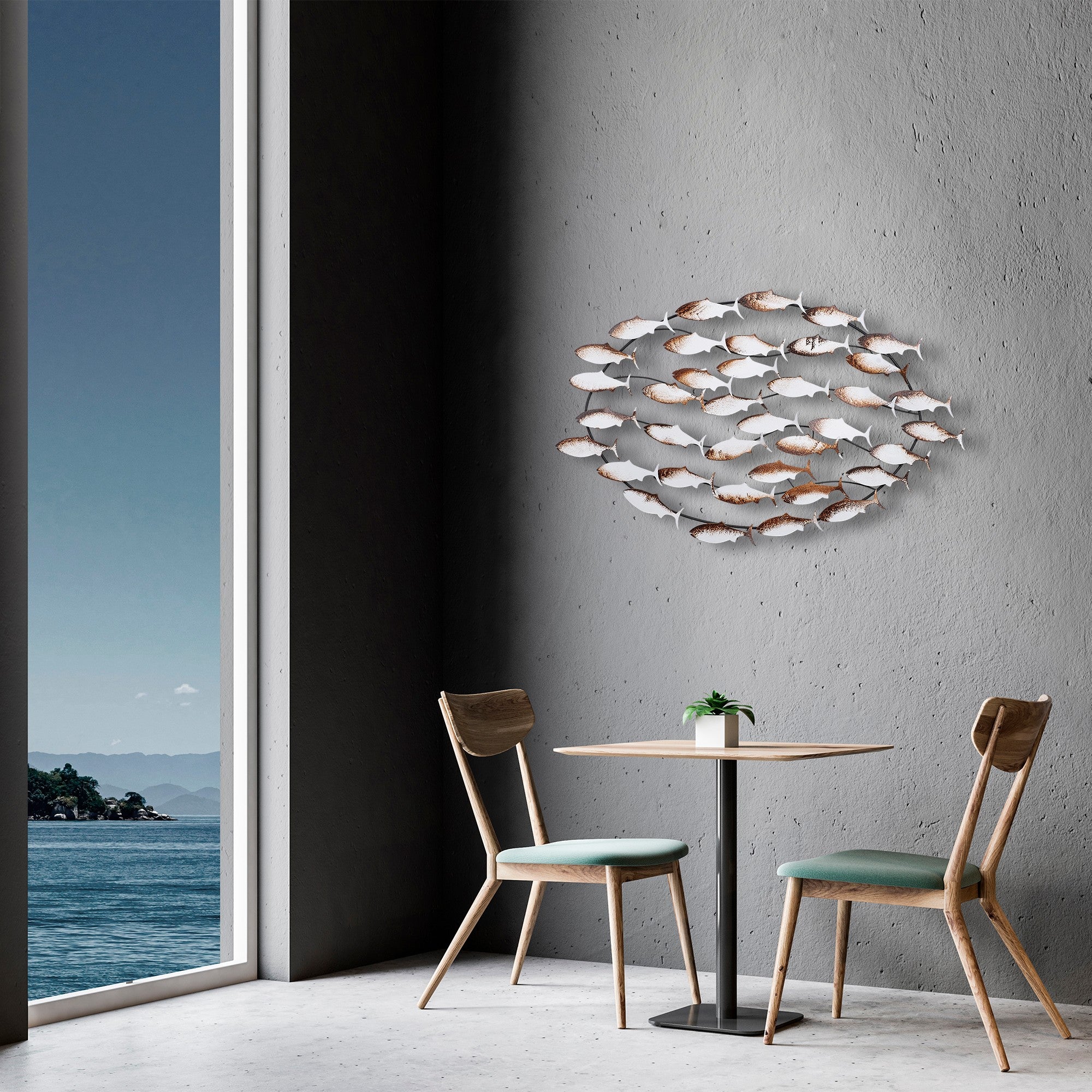 Acessório Decorativo de Parede em Metal Alabalık Multicolor - 94x58cm - Arte Moderna para Casa