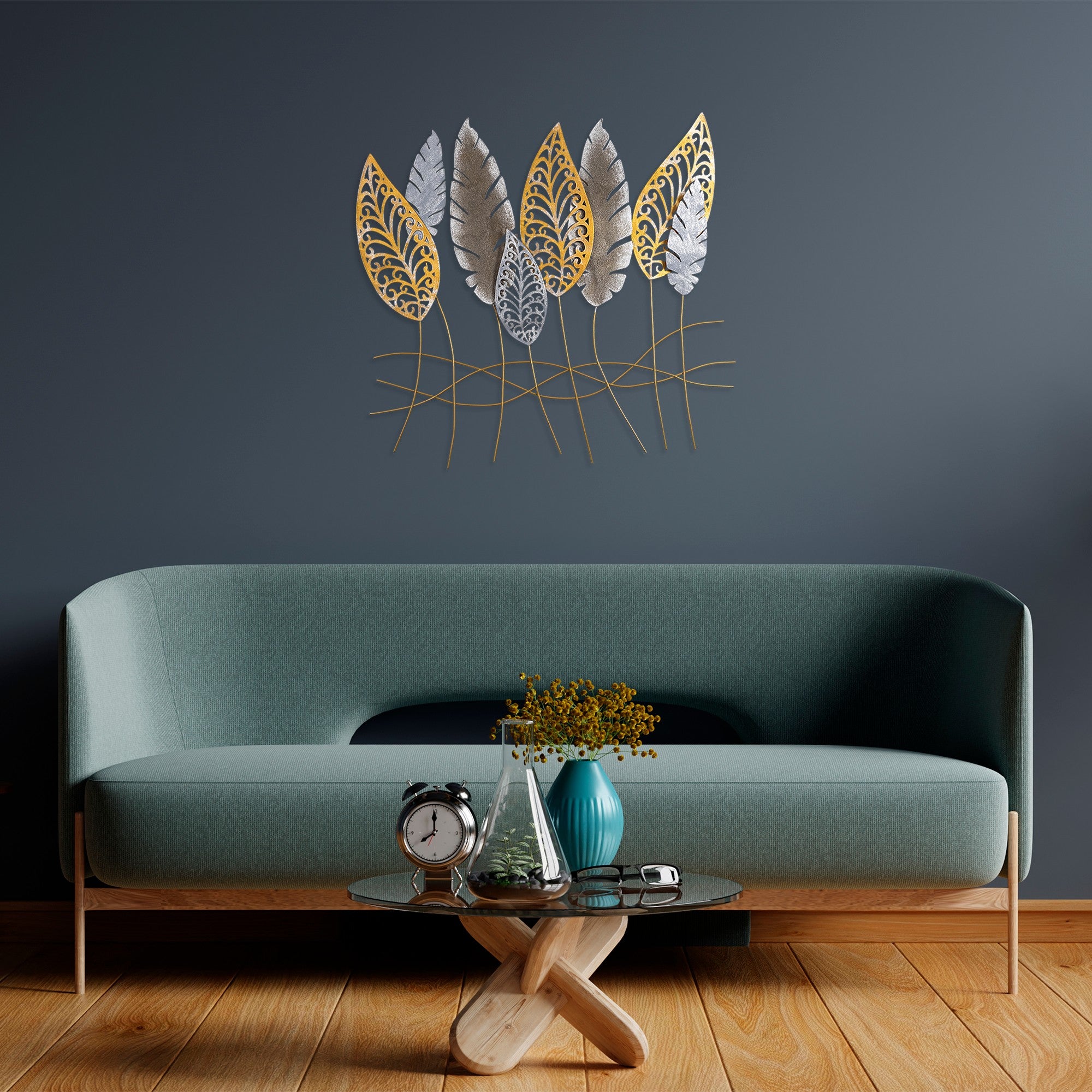 Arte de Parede Metálica Kosmer Multicolor - Acessório Decorativo 75x80cm em Metal 100%