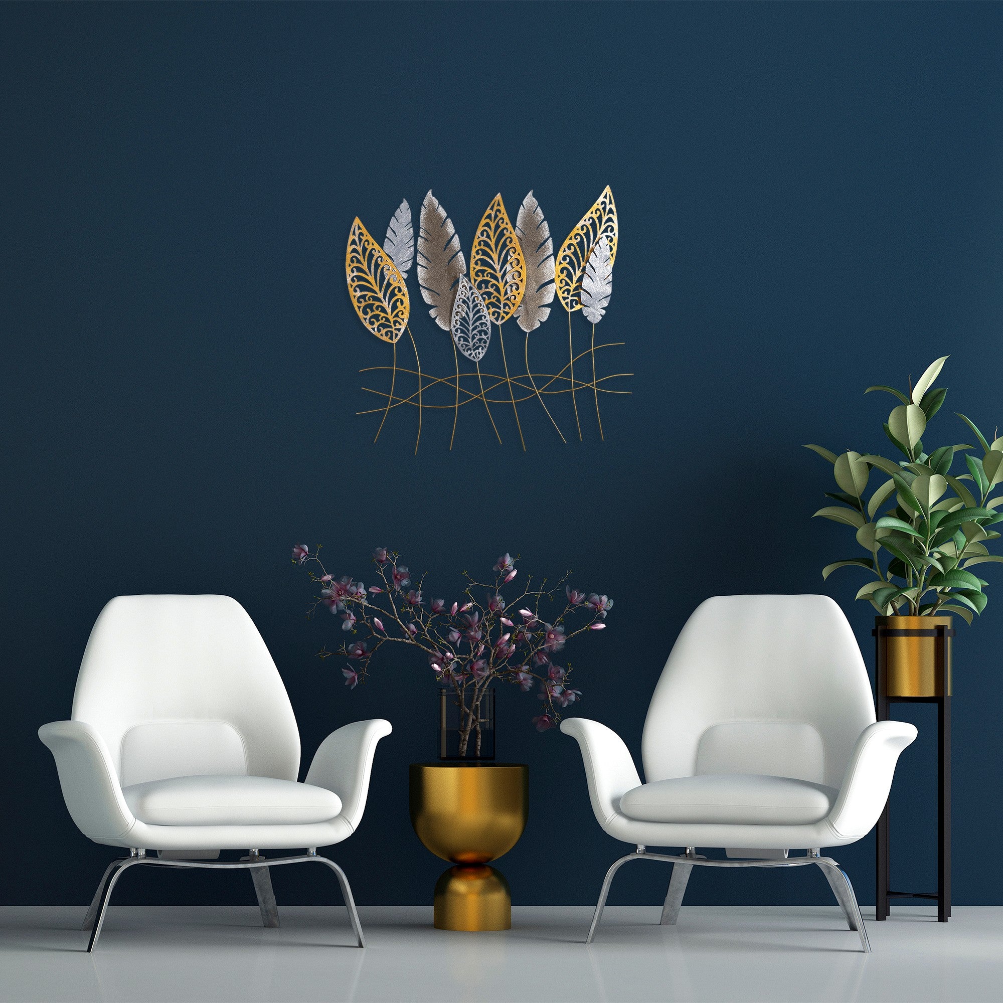 Arte de Parede Metálica Kosmer Multicolor - Acessório Decorativo 75x80cm em Metal 100%