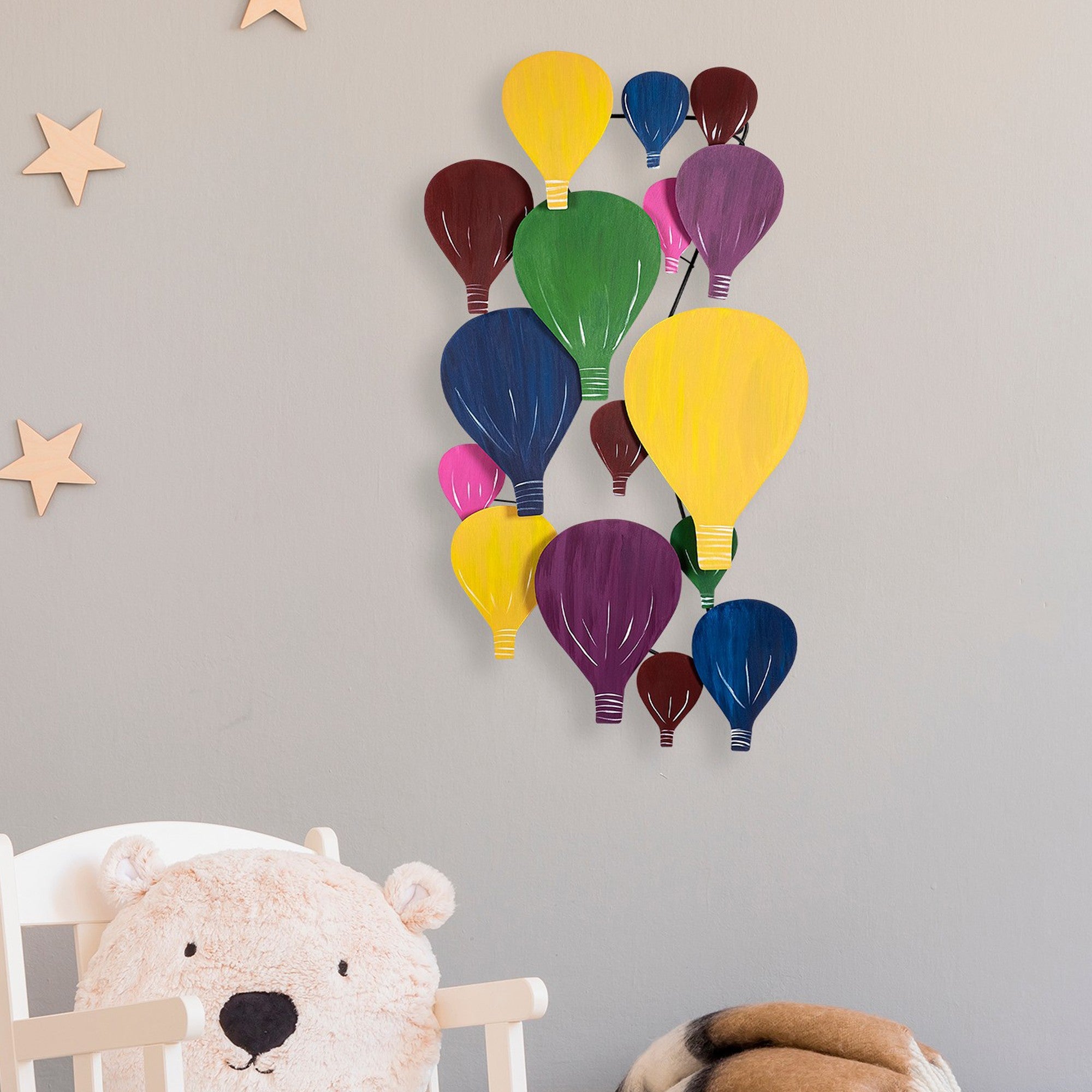 Arte de Parede Metálica Kapadokya Multicolor - Acessório Decorativo Premium 53x100cm