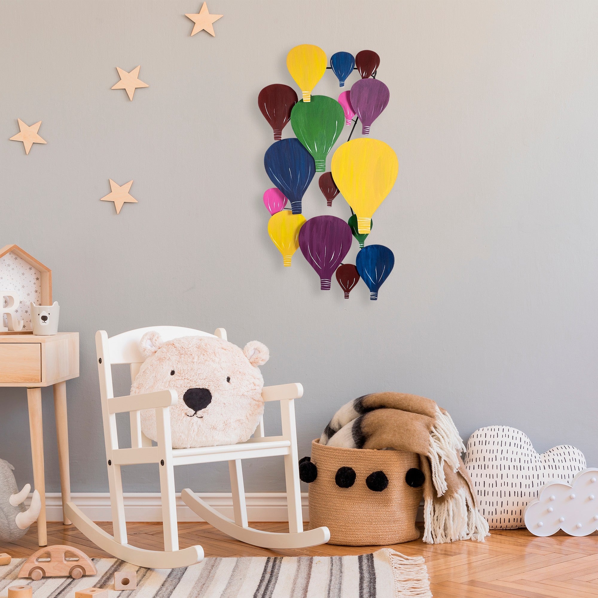 Arte de Parede Metálica Kapadokya Multicolor - Acessório Decorativo Premium 53x100cm