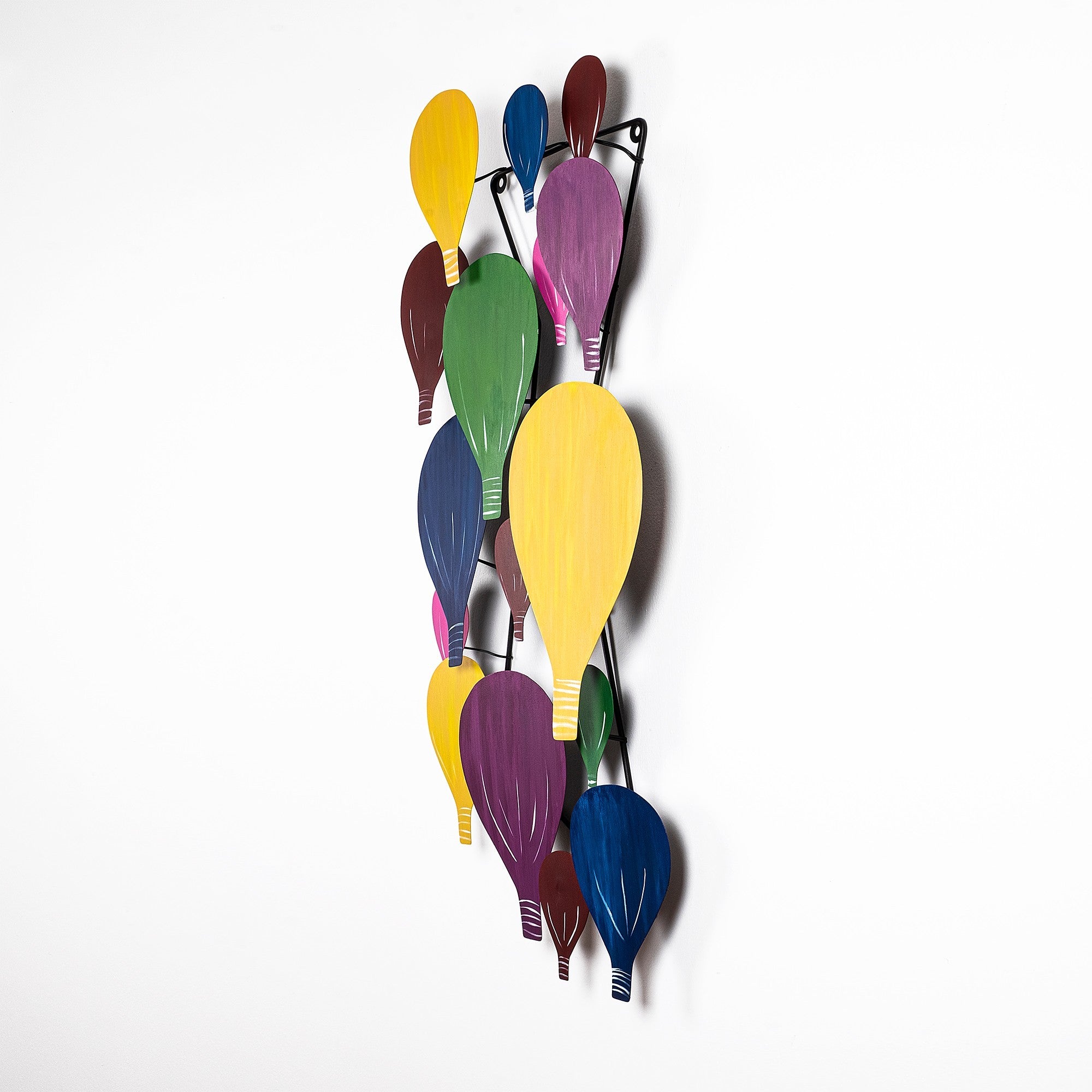 Arte de Parede Metálica Kapadokya Multicolor - Acessório Decorativo Premium 53x100cm