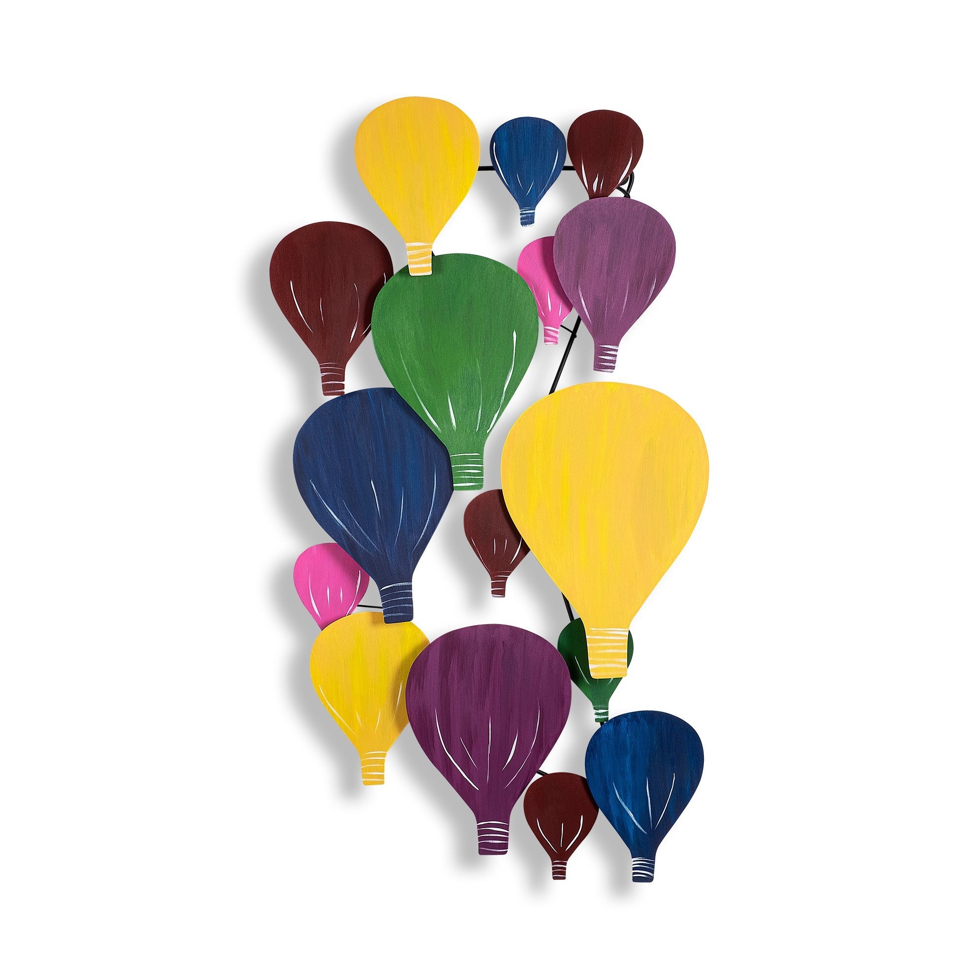 Arte de Parede Metálica Kapadokya Multicolor - Acessório Decorativo Premium 53x100cm