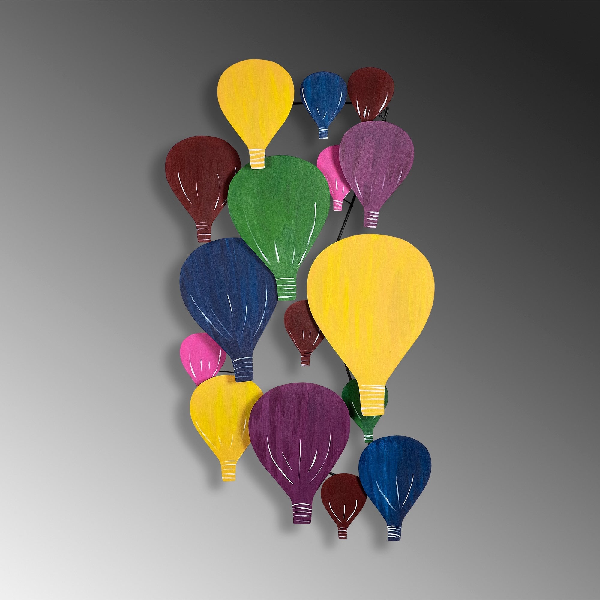 Arte de Parede Metálica Kapadokya Multicolor - Acessório Decorativo Premium 53x100cm