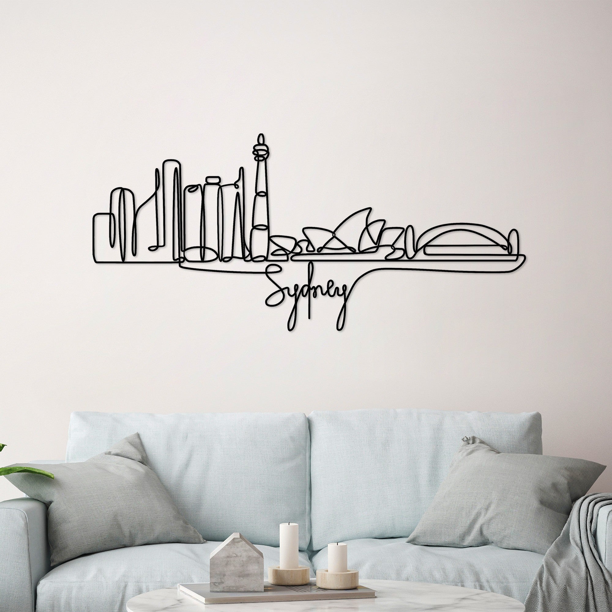 Acessório Decorativo de Parede Sydney - Metal Preto 120x52cm - Elegância Industrial para o Seu Espaço