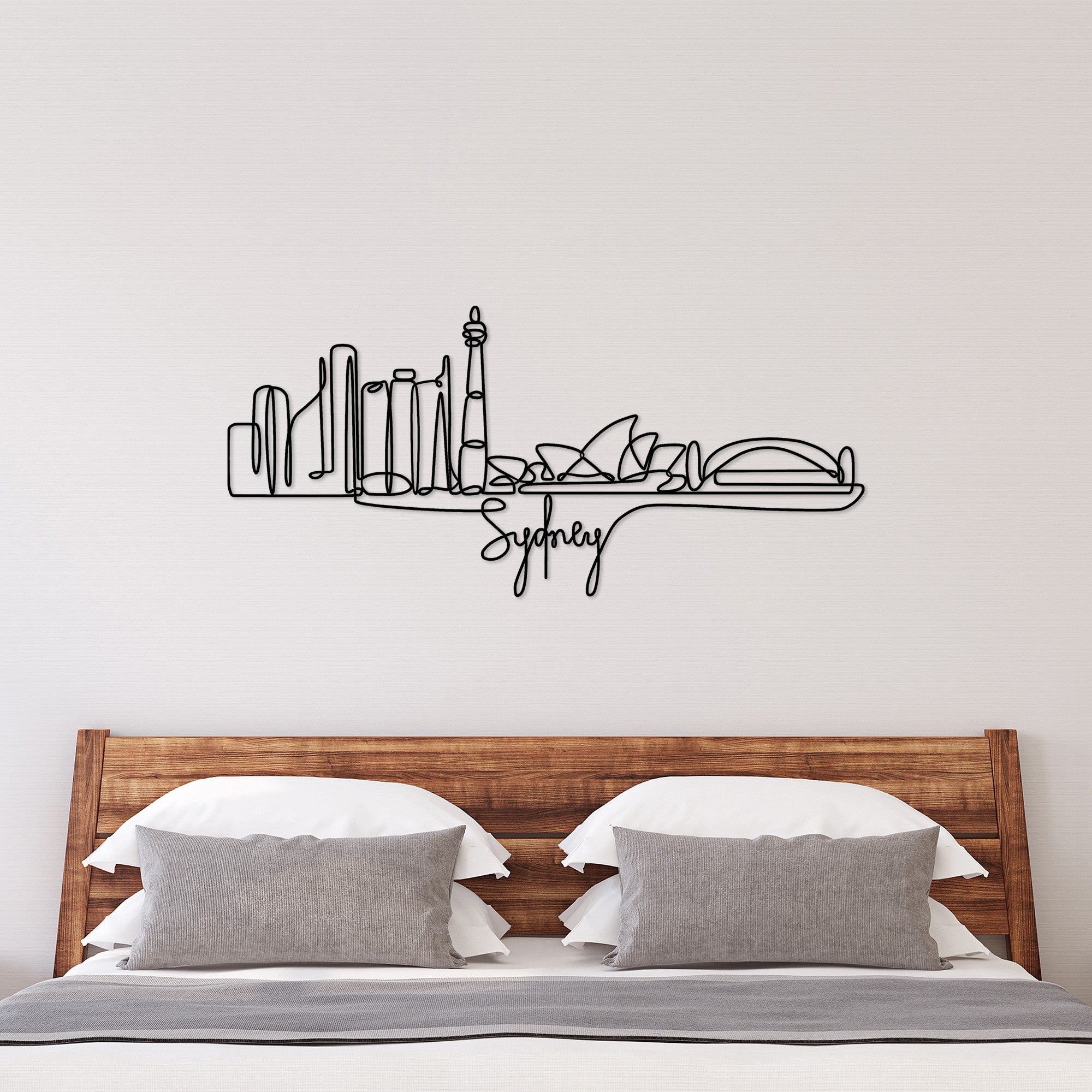 Acessório Decorativo de Parede Sydney - Metal Preto 120x52cm - Elegância Industrial para o Seu Espaço