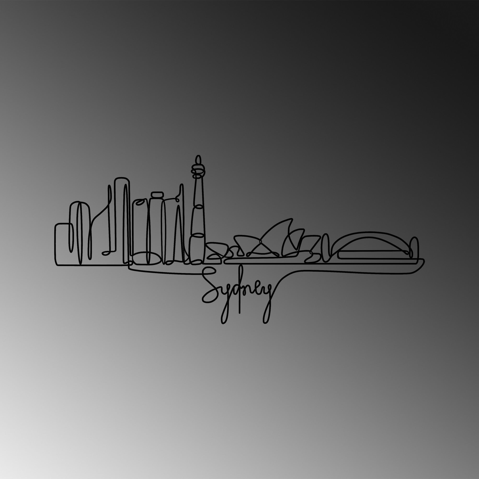 Acessório Decorativo de Parede Sydney - Metal Preto 120x52cm - Elegância Industrial para o Seu Espaço