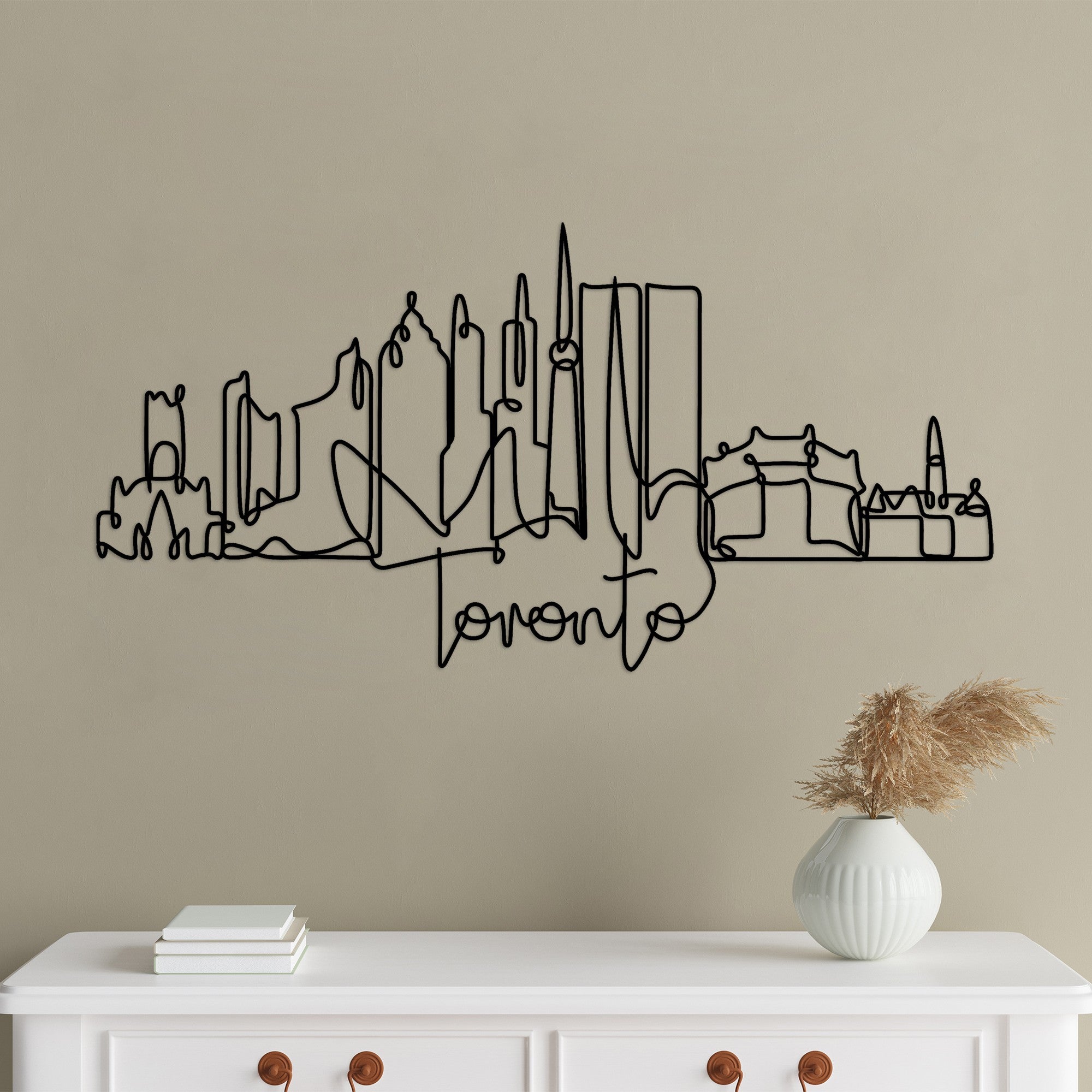 Acessório Decorativo de Parede Toronto - Metal Preto 120x55cm - Espessura 2mm
