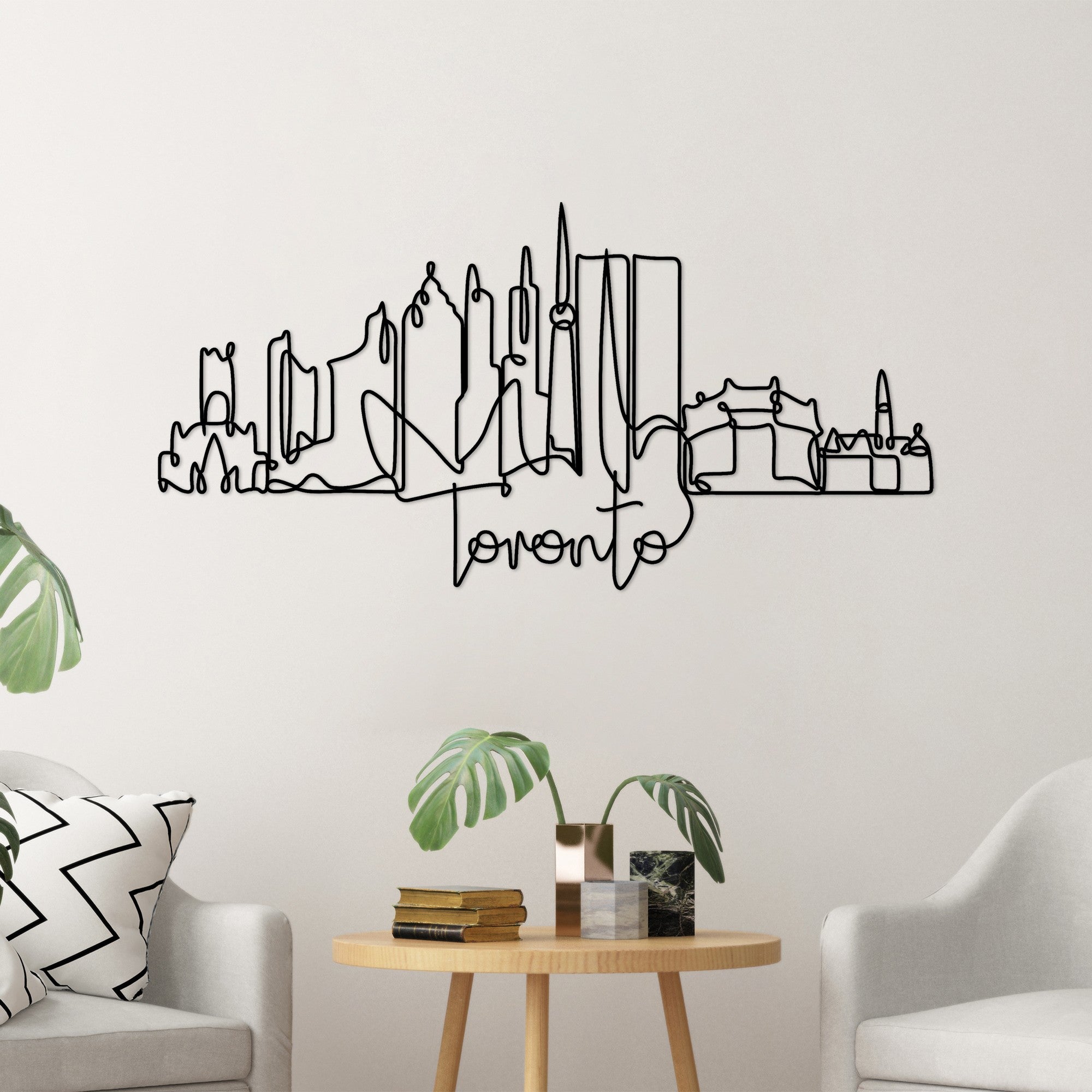 Acessório Decorativo de Parede Toronto - Metal Preto 120x55cm - Espessura 2mm