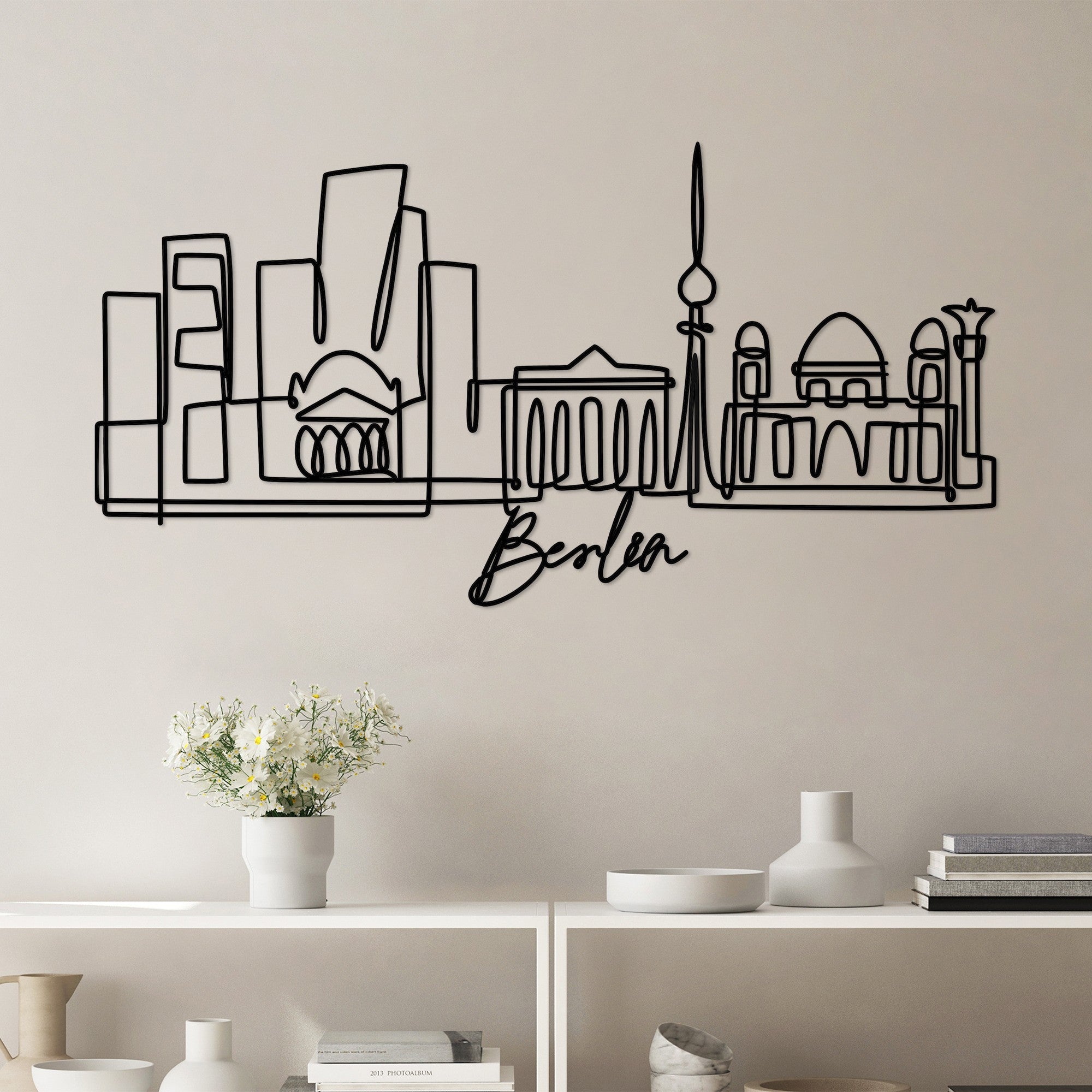 Acessório Decorativo de Parede Berlin - Metal Preto 120x60cm - Design Moderno para Transformar o Seu Espaço