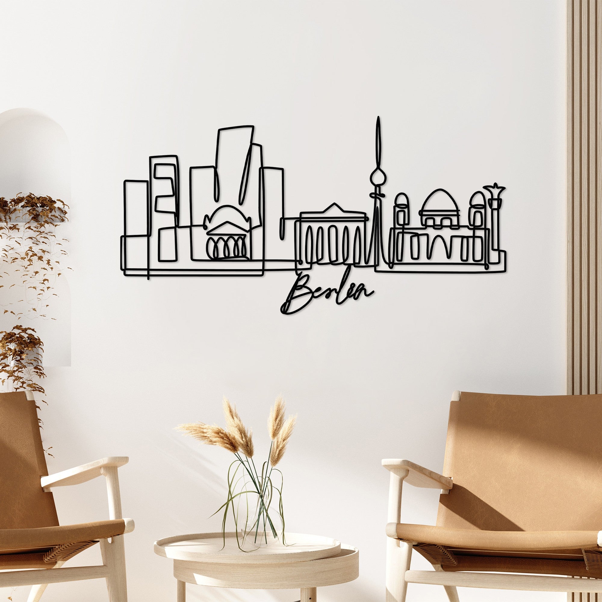 Acessório Decorativo de Parede Berlin - Metal Preto 120x60cm - Design Moderno para Transformar o Seu Espaço