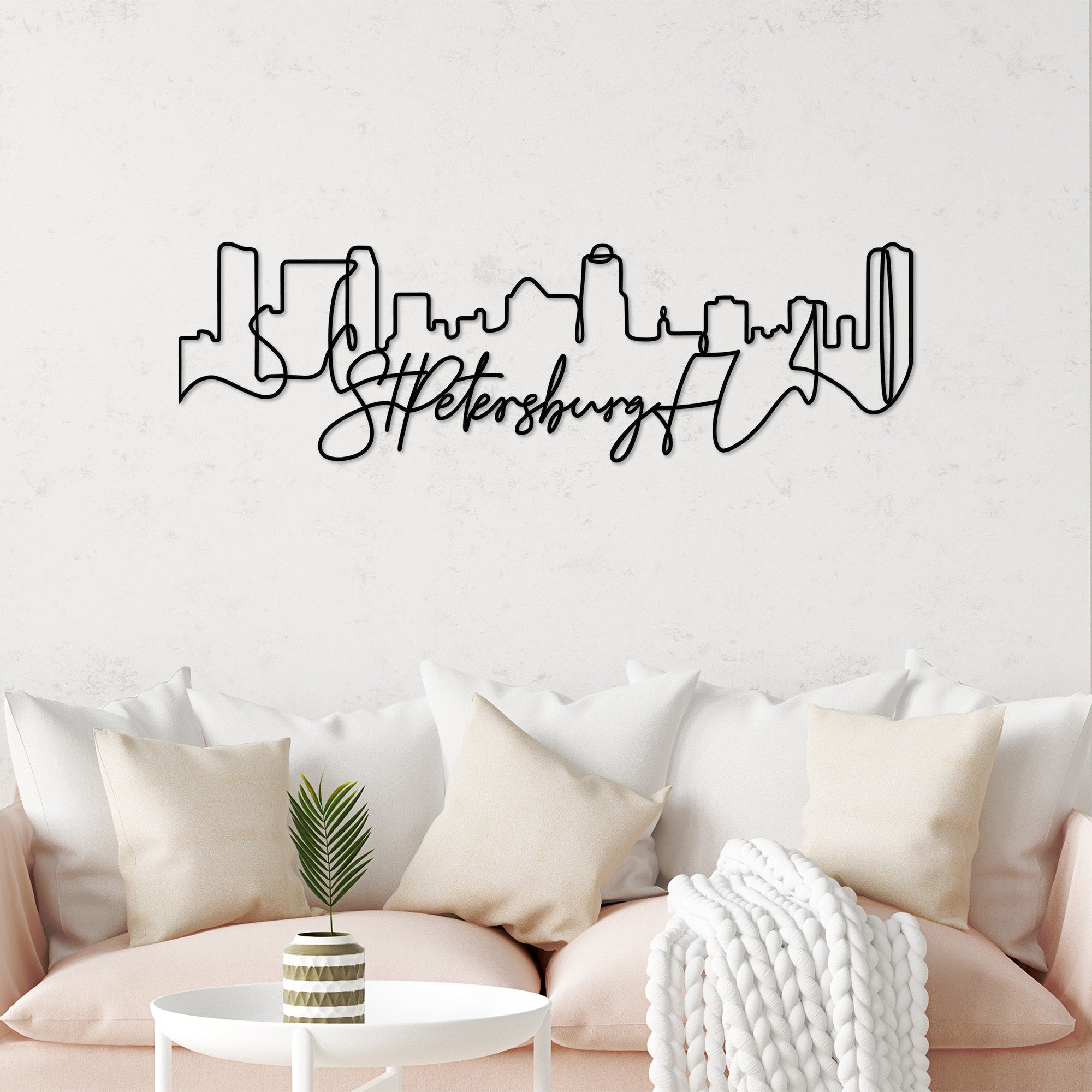Acessório Decorativo de Parede St.Petersburg - Metal Preto 120x36cm - Design Elegante para Interiores Modernos
