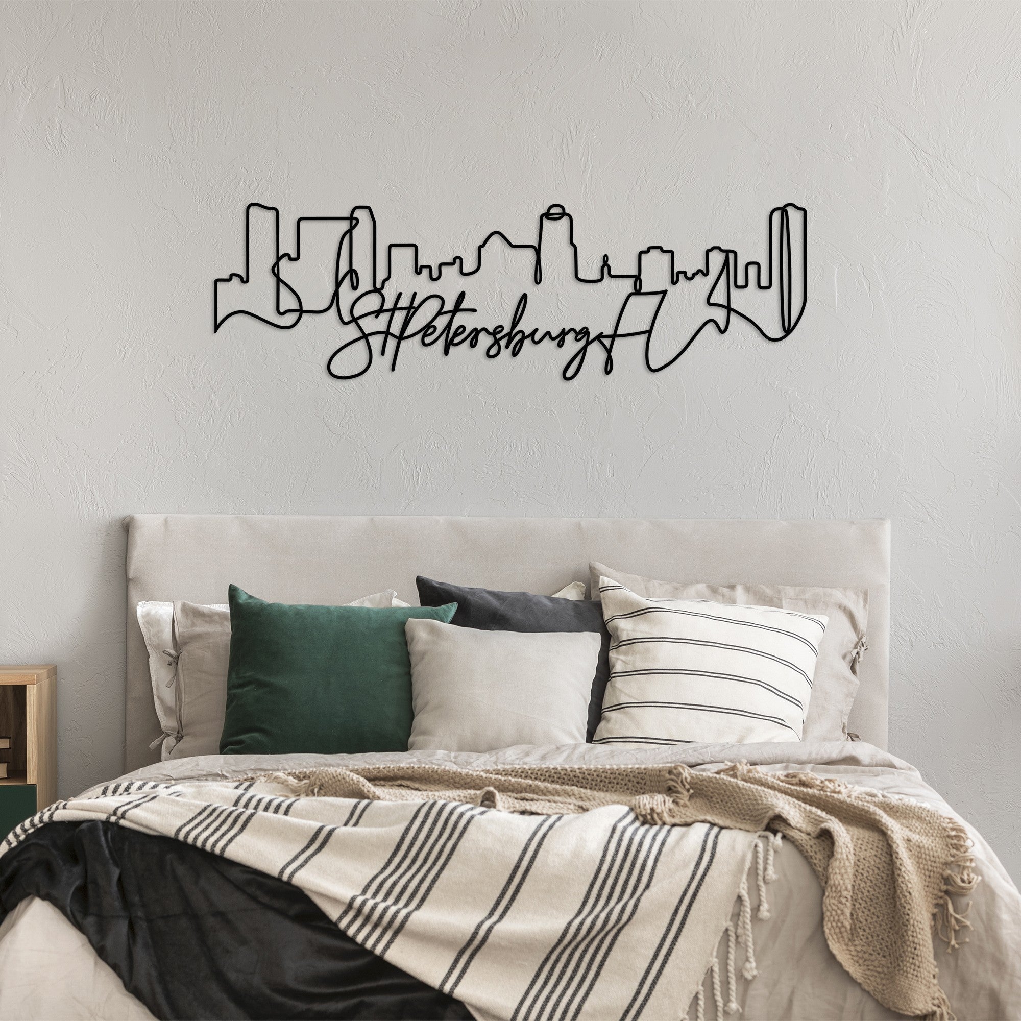 Acessório Decorativo de Parede St.Petersburg - Metal Preto 120x36cm - Design Elegante para Interiores Modernos