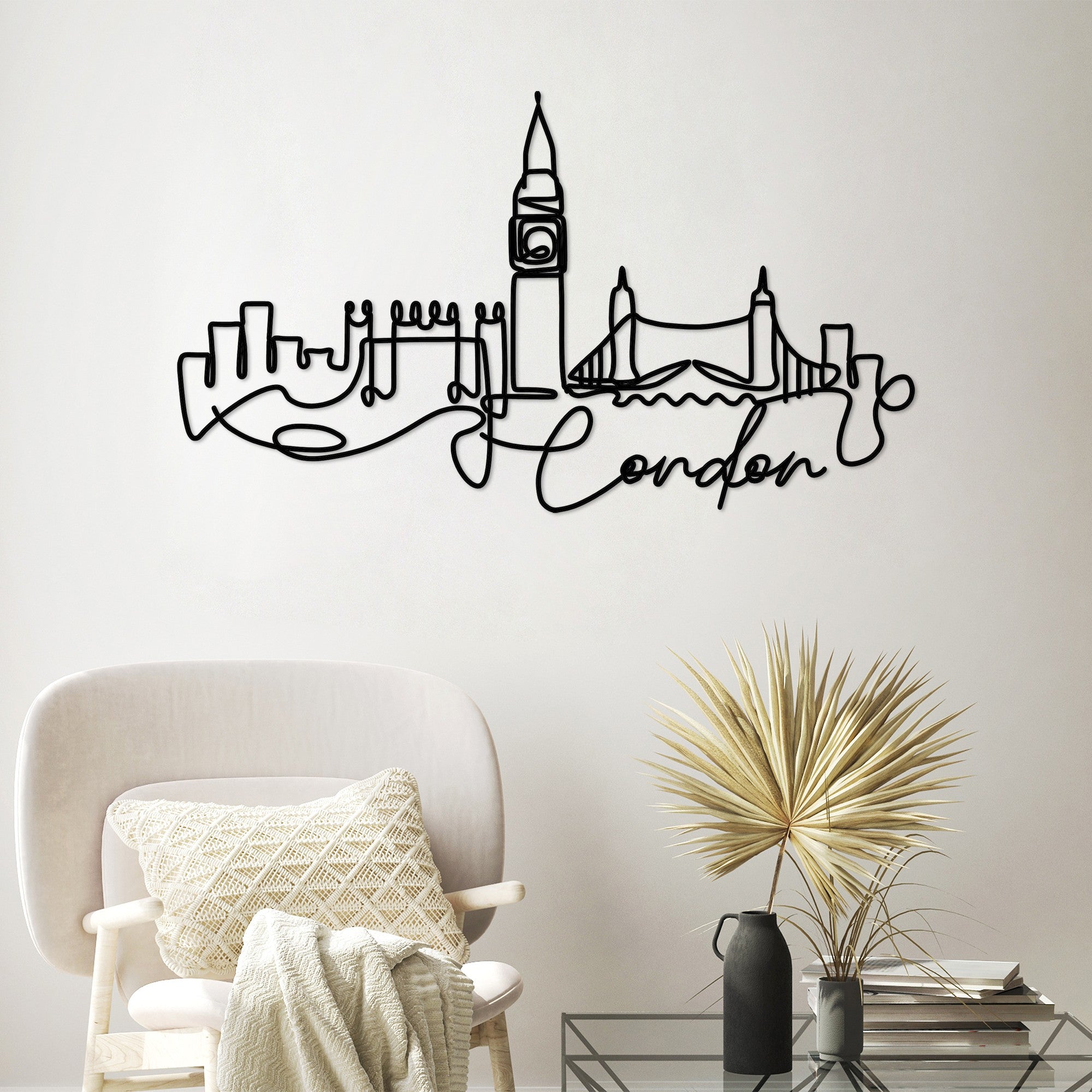 Acessório Decorativo de Parede London - Metal Preto 120x53cm - Elegância Industrial para o Seu Espaço