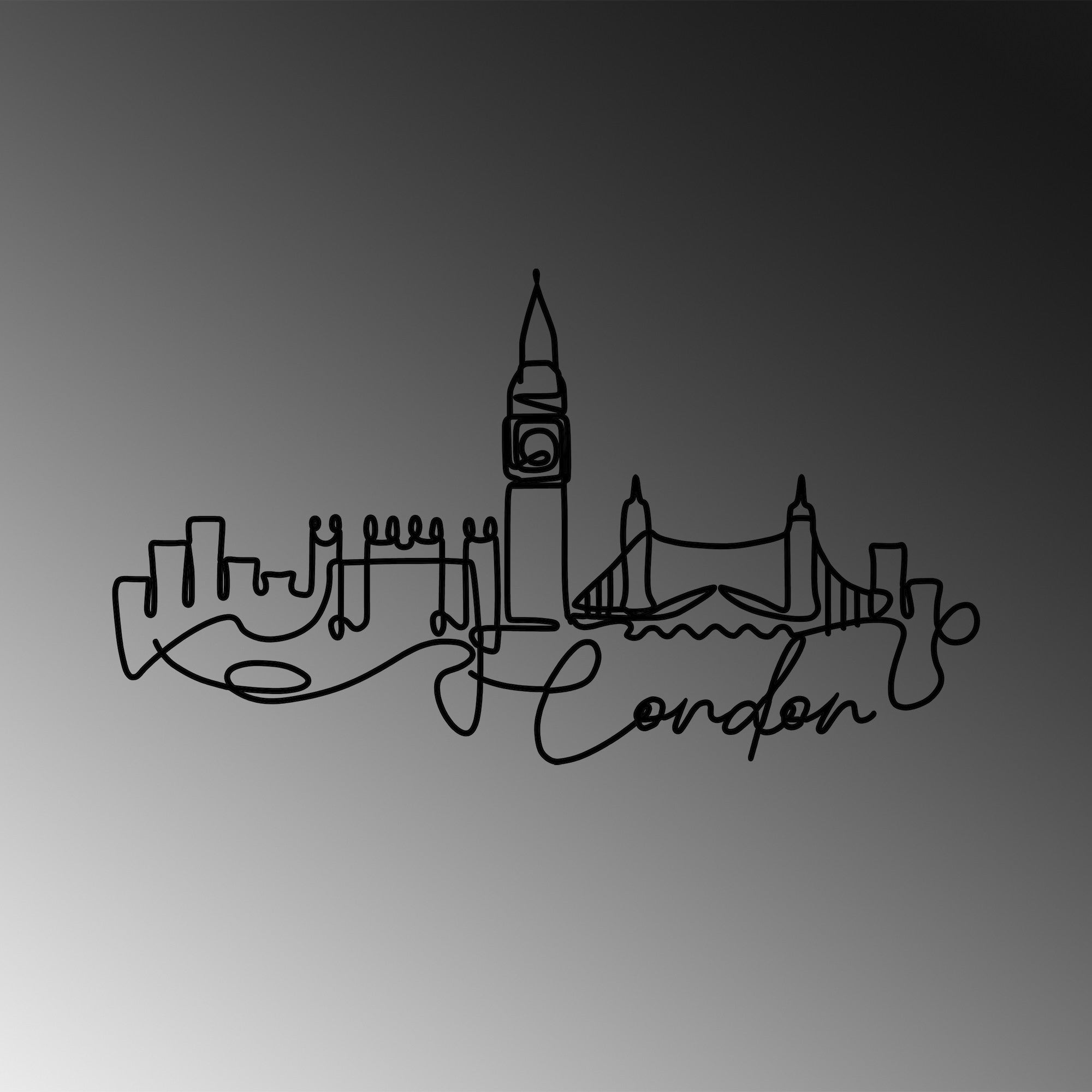 Acessório Decorativo de Parede London - Metal Preto 120x53cm - Elegância Industrial para o Seu Espaço