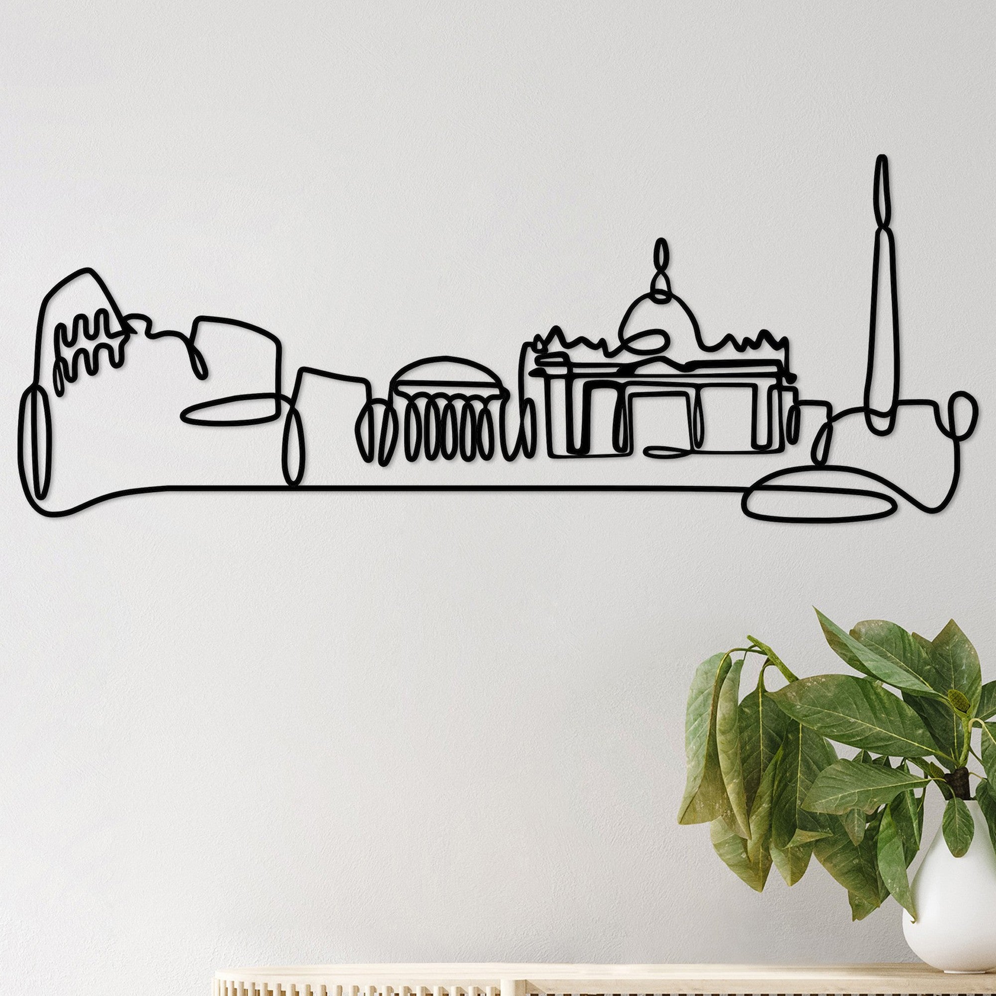 Acessório Decorativo de Parede City - Metal Preto 120x45cm para Decoração Moderna