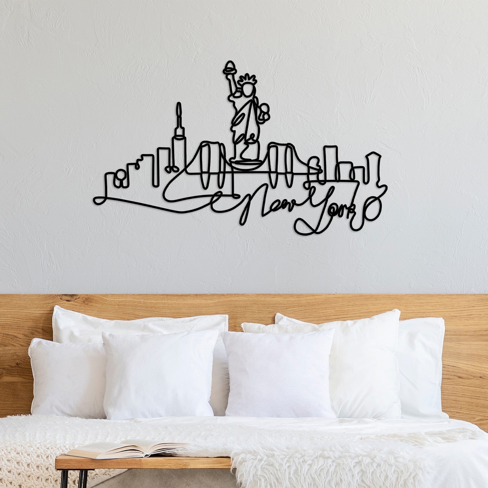 Acessório Decorativo de Parede em Metal Preto Newyork - 120x67cm