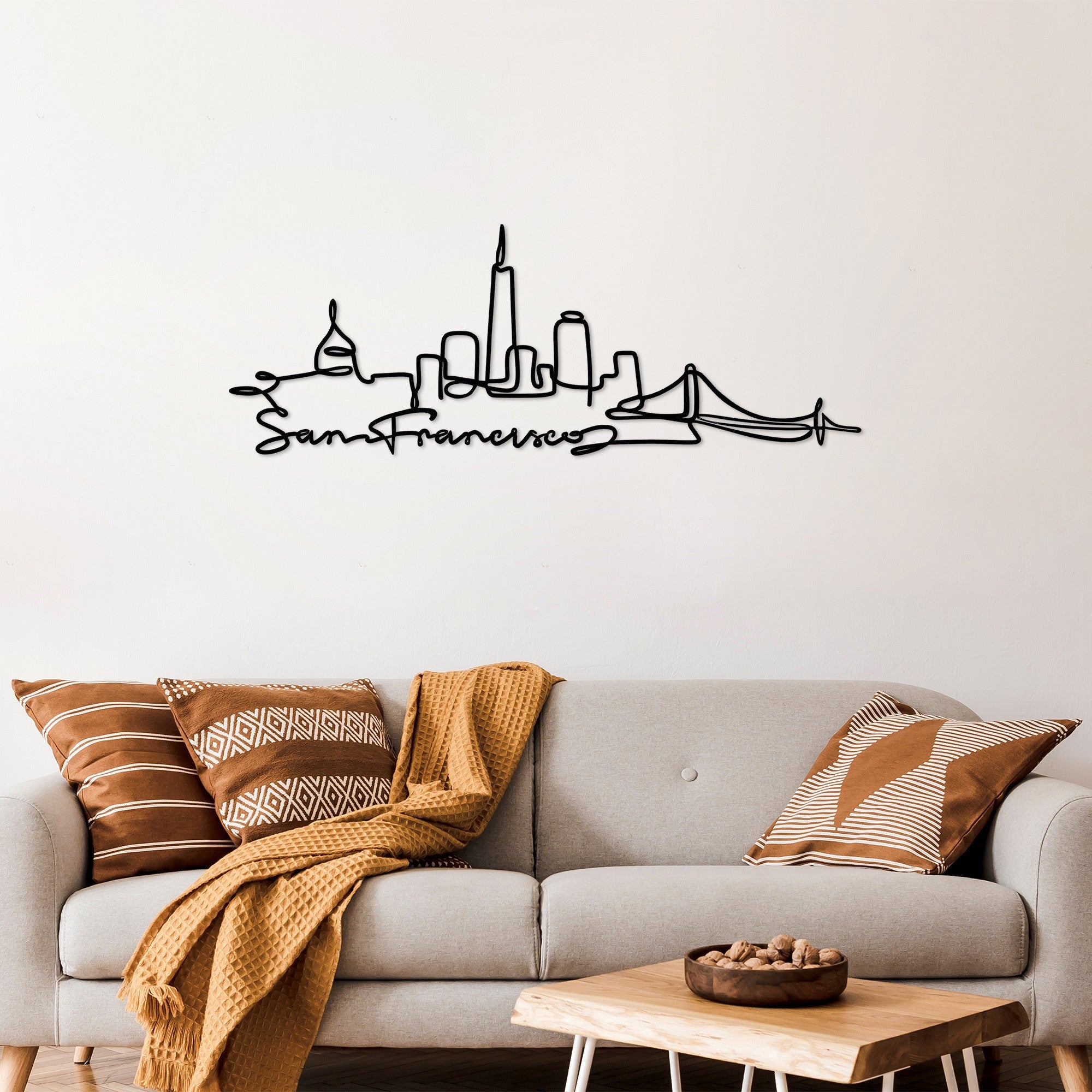 Acessório Decorativo de Parede San Francisco - Metal Preto 120x43cm